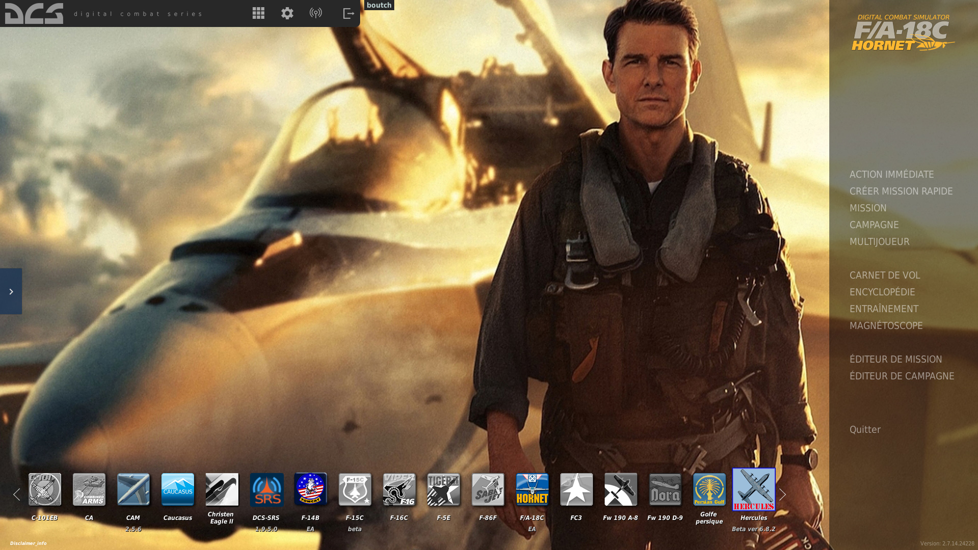  F/A18 : Menu Theme n°2 Top Gun Maverick & Music