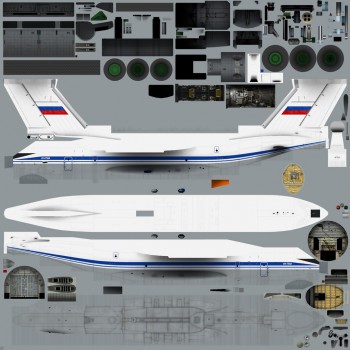 Шаблон текстуры для модели Ил-76МД