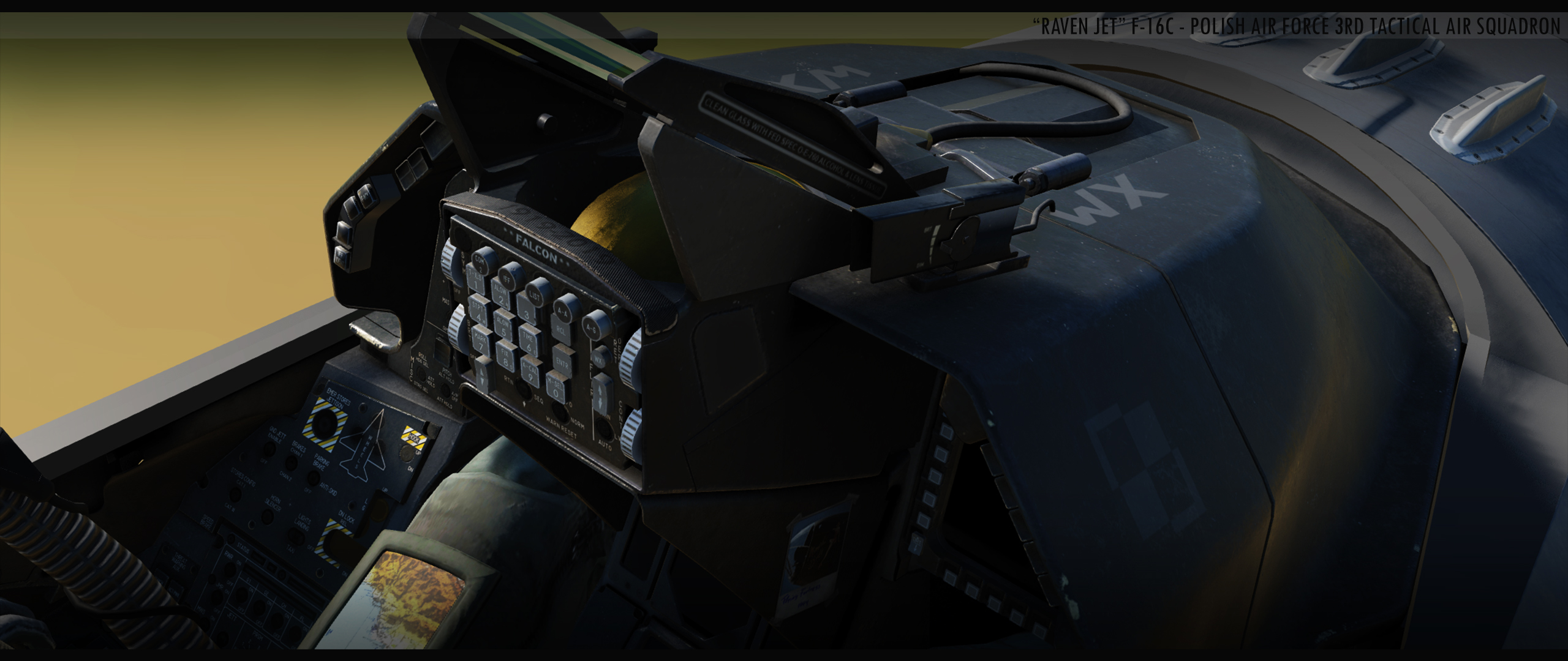 “RAVEN JET” COCKPIT - F-16C FIGHTER FROM POLISH AIR FORCE 3RD TACTICAL AIR SQUADRON v002  (HOTFIX)