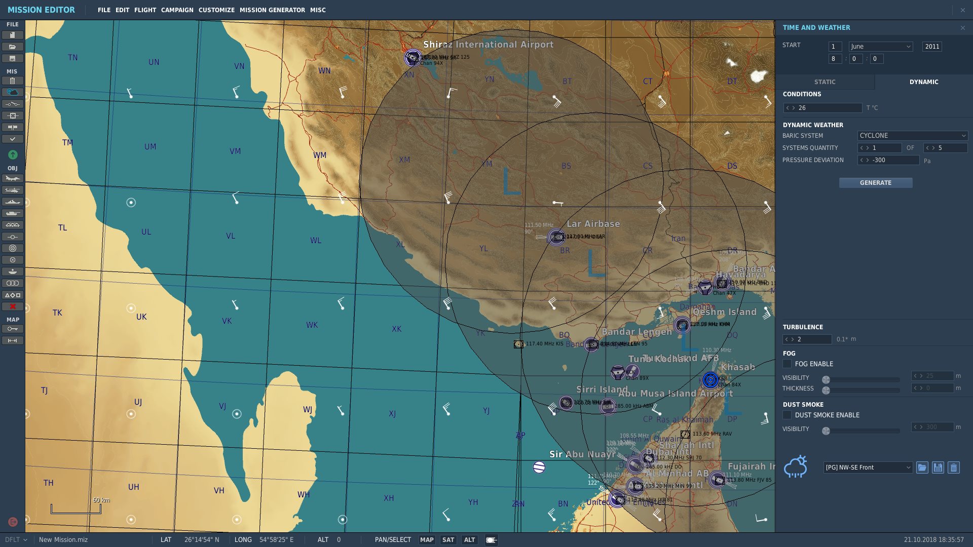 Dynamic Weather - North West-South East Front for Persian Gulf