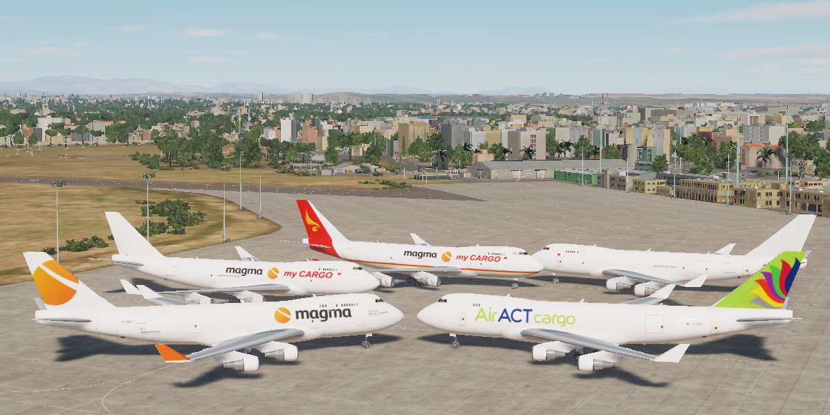 AirACT, magma, myCargo Liveries for B747 in Civil Aircraft Mod (CAM)