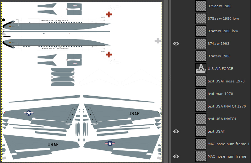 USAF C-9A, VC-9C and US Navy C-9B (DC-9) skin templates (TTTwJ)