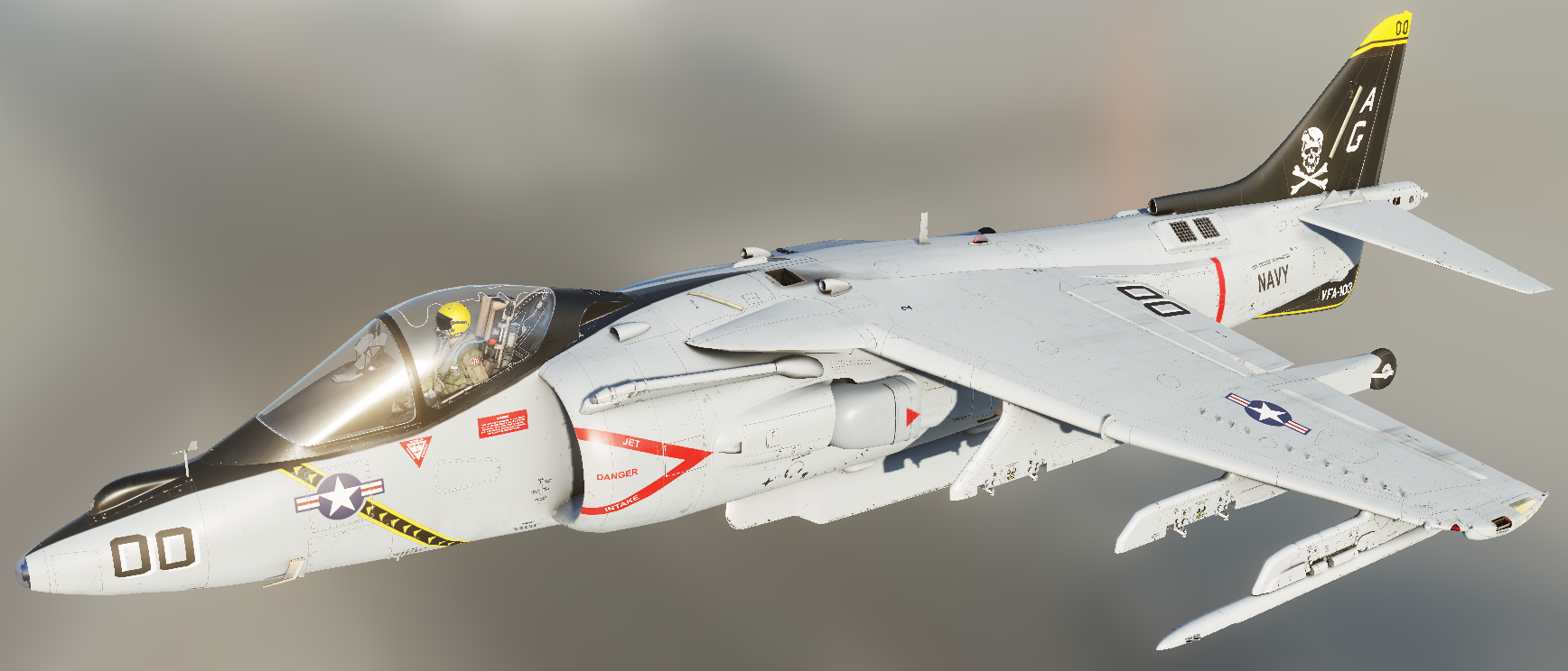 Fictional skin for AV-8B N/A: "VFA-103 - 1 (Hi-Vis)"