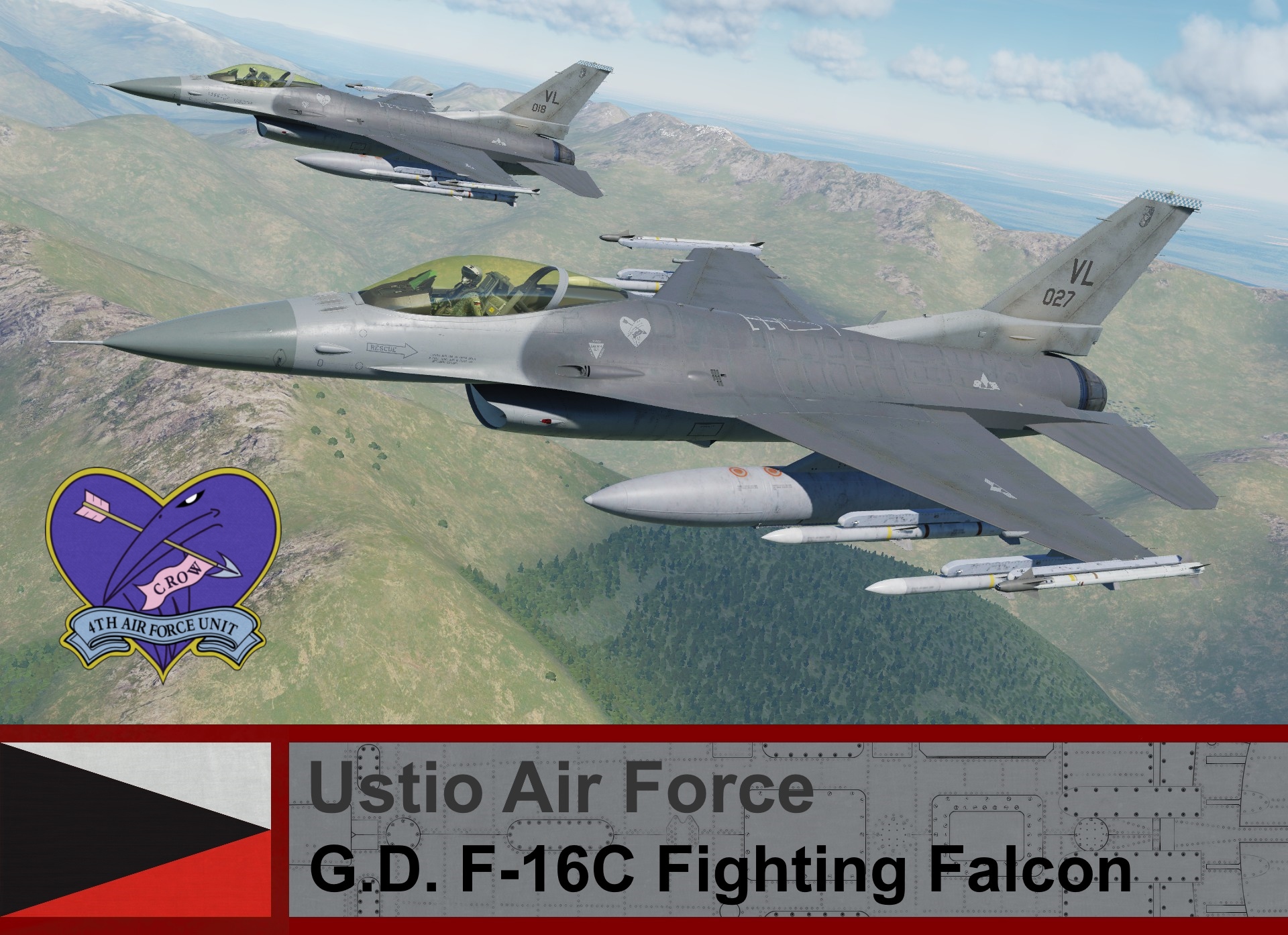Ustio Air Force F-16C Block 50 - Ace Combat Zero, (04th AFU) Crow 1 & Crow 2 *UPDATED*