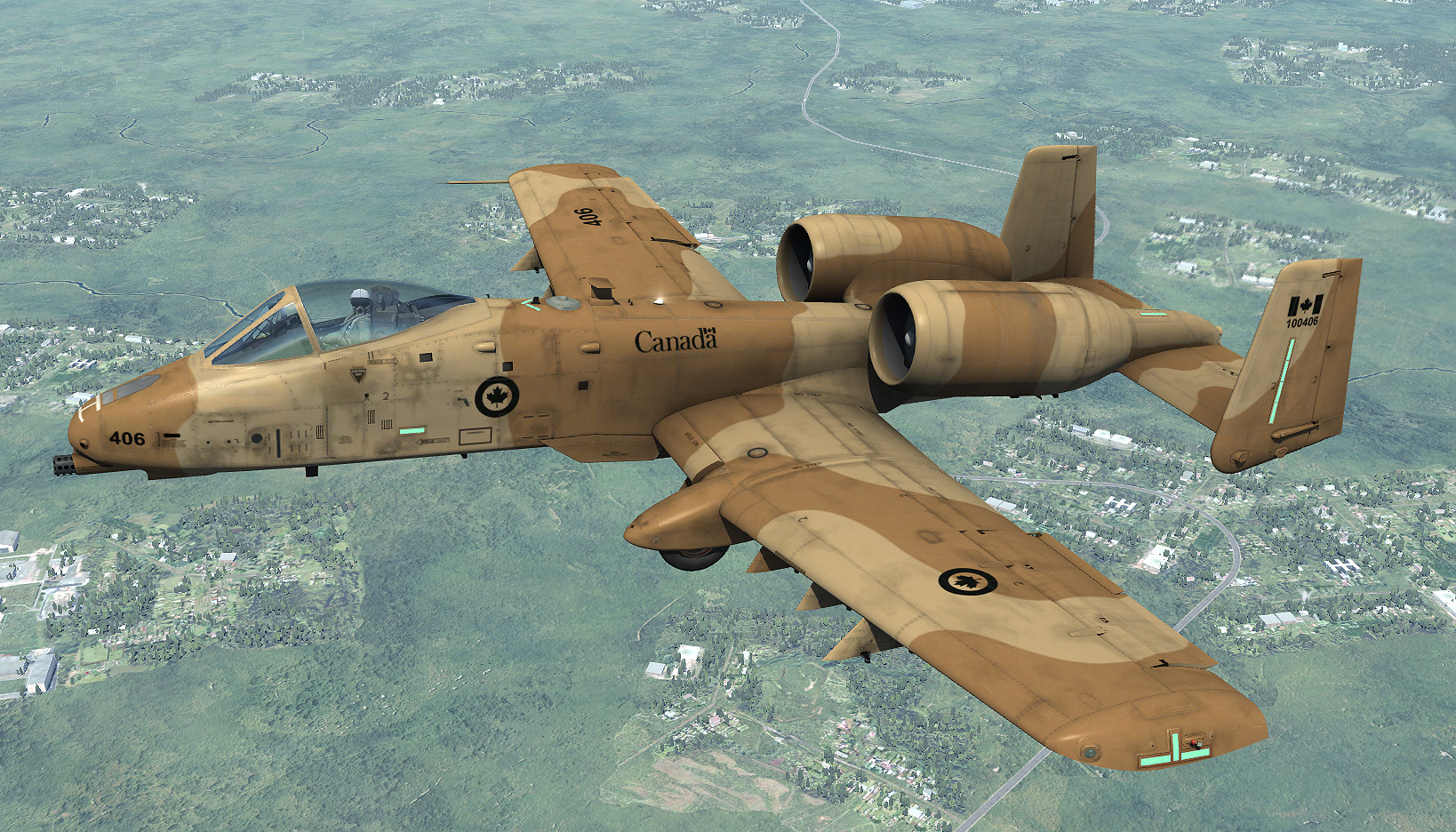 A-10c Warthog - Fictional RCAF Skin (Low Visibility, Green and Desert Tan) ...