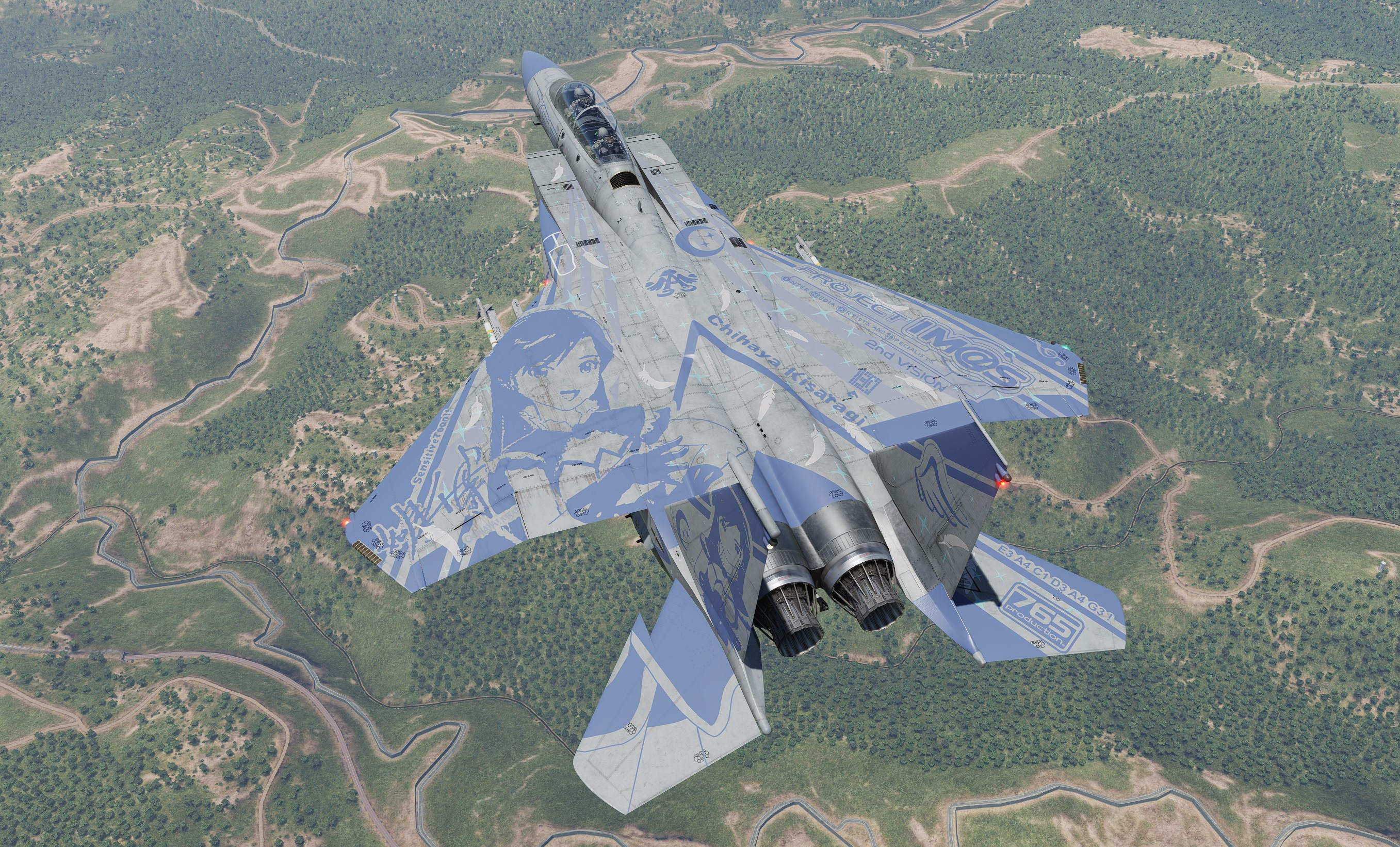 F-15E Strike Eagle - Ace Combat Assault Horizon - Color 7 The Idolmaster Chihaya Kisaragi Monochrome