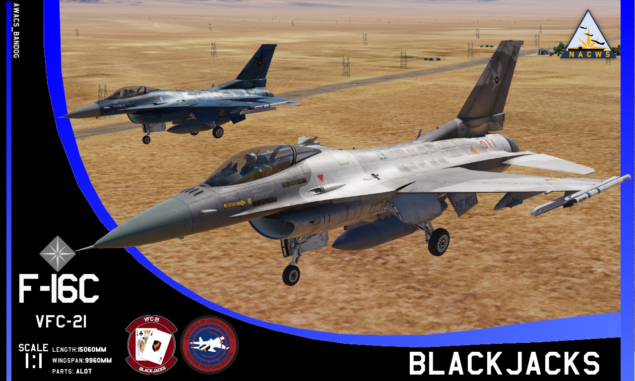 Ace Combat - Emmerian Navy - Naval Air Combat Weapons School - Fighter Composite Squadron 21 "Blackjacks" F-16C Part 2