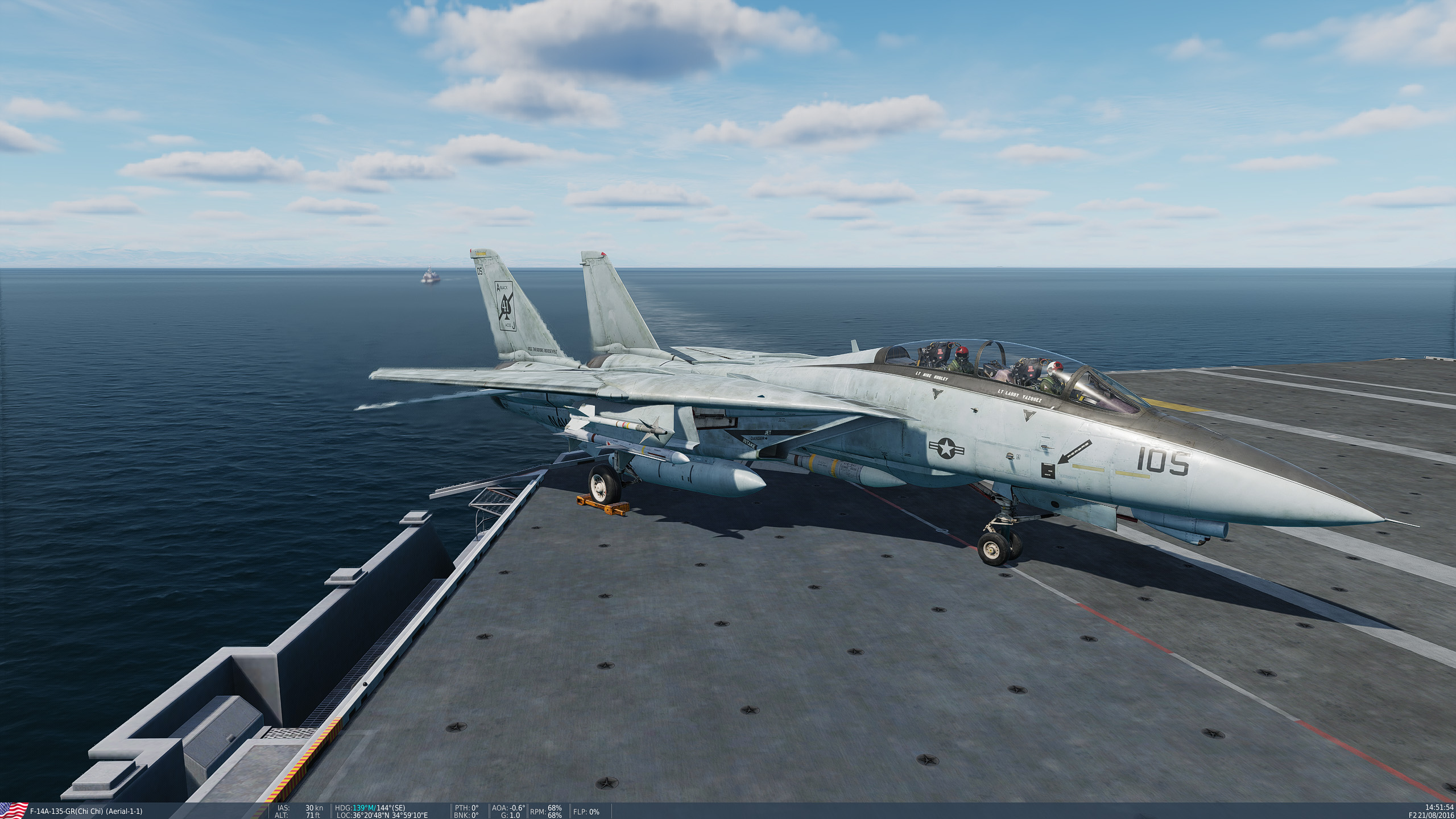 F-14A, AJ105, BN161852, VF-41, USS Theodore Roosevelt, 1991 Gulf War