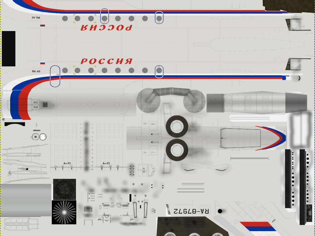 Yak-40 skin template 2k rev01
