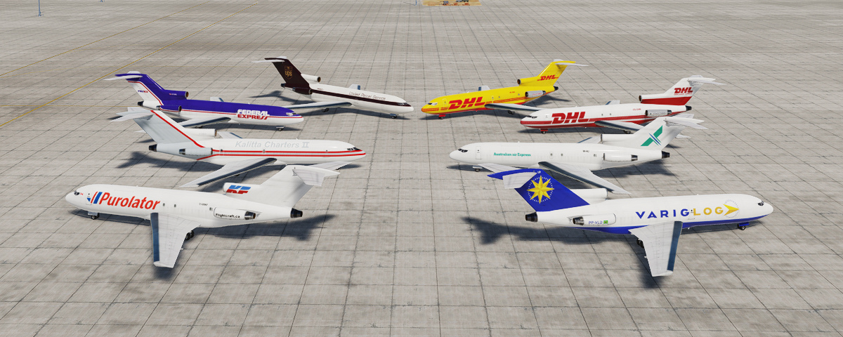 Freighters skinpack 1 for B727 in Civil Aircraft Mod (CAM)