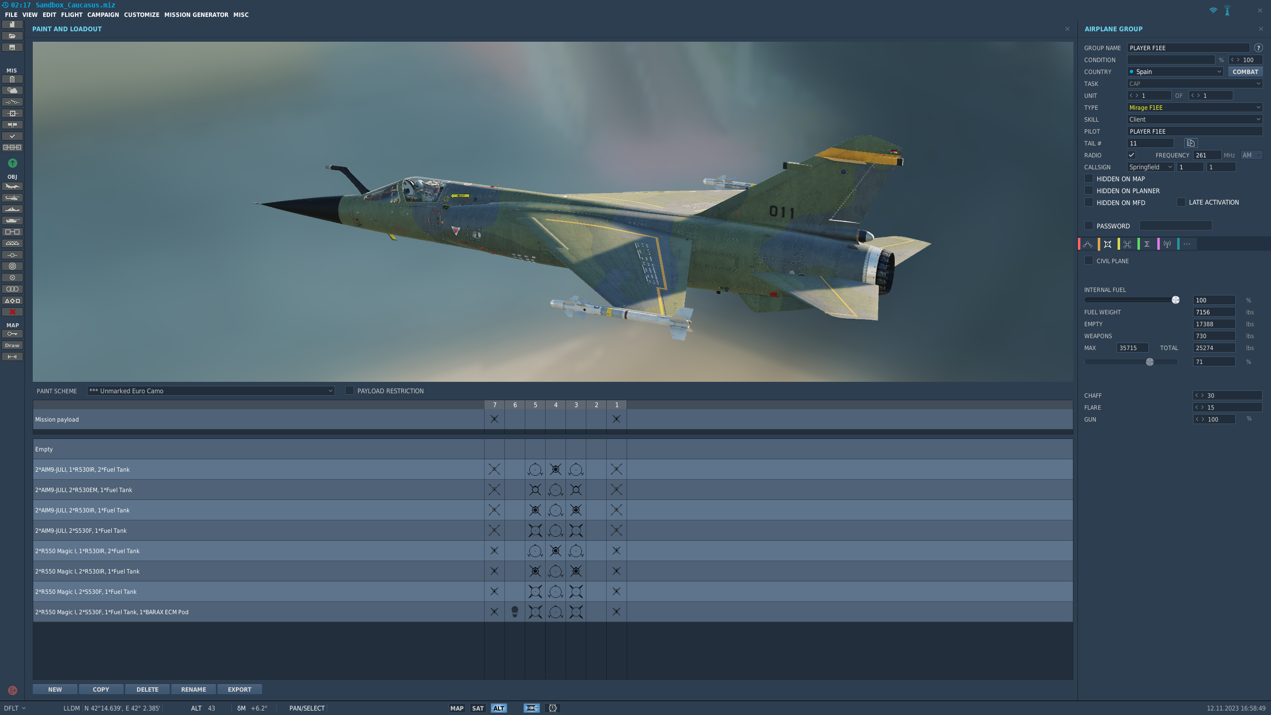  Unmarked liveries for AJS37, Mirage F-1CE/EE