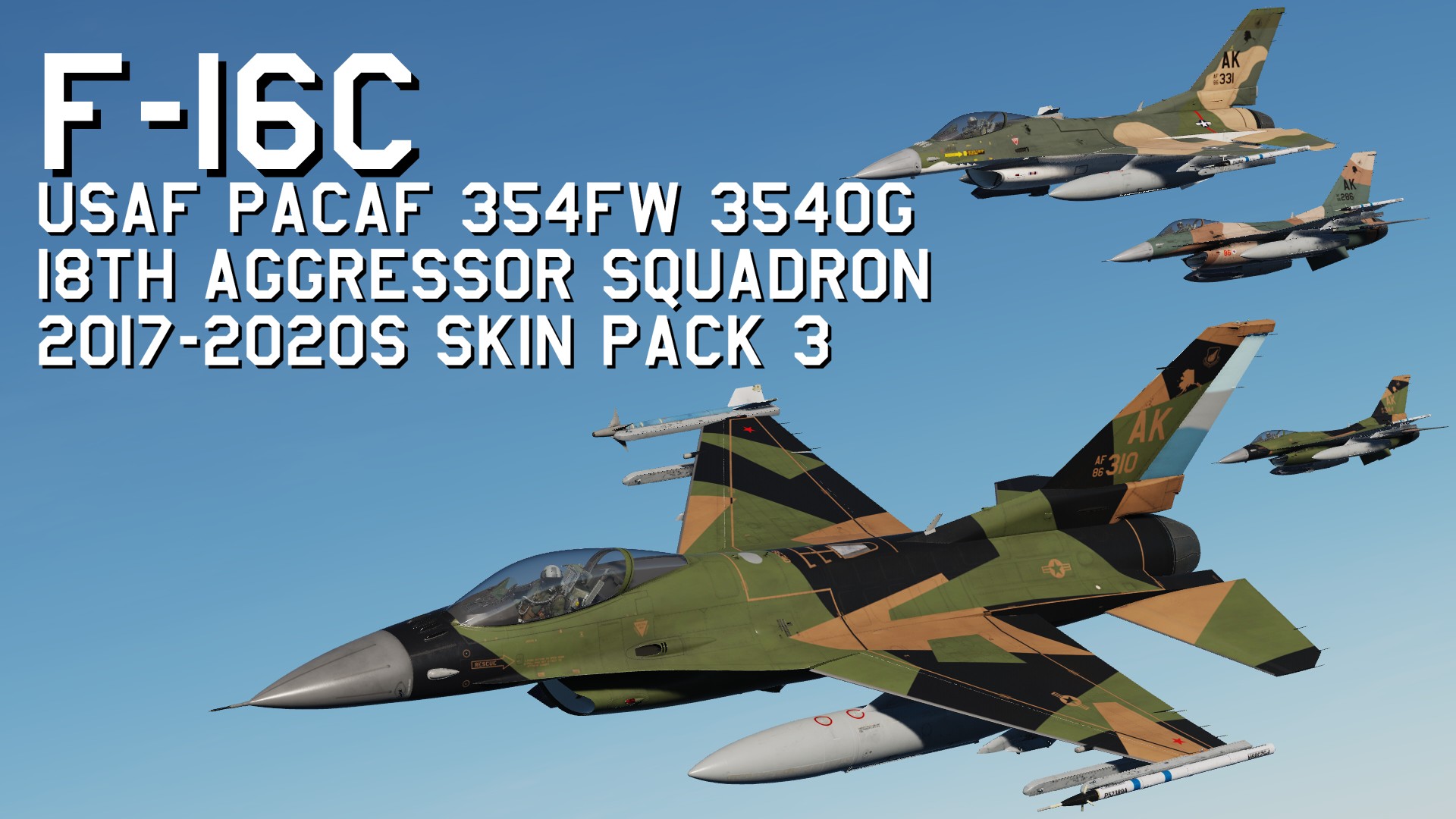 USAF PACAF F-16C 354FW 354OG 18th Aggressor Squadron 2017-2020s Skin Pack 3