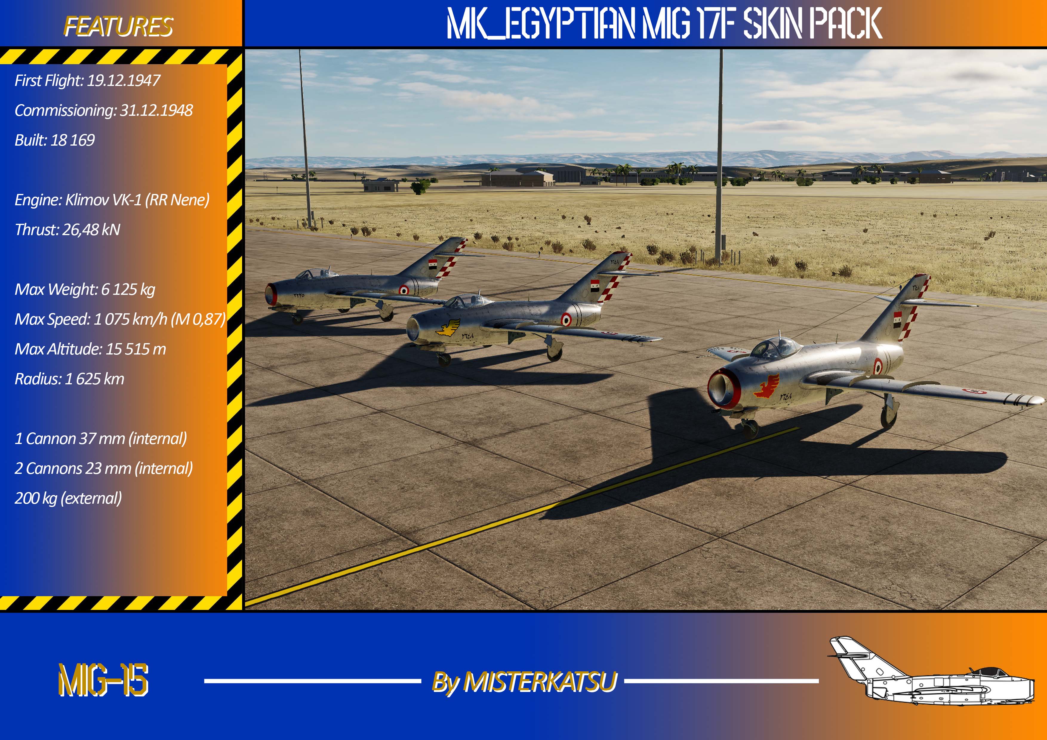 MIG 17F EGYPTIAN SKIN PACK 1967