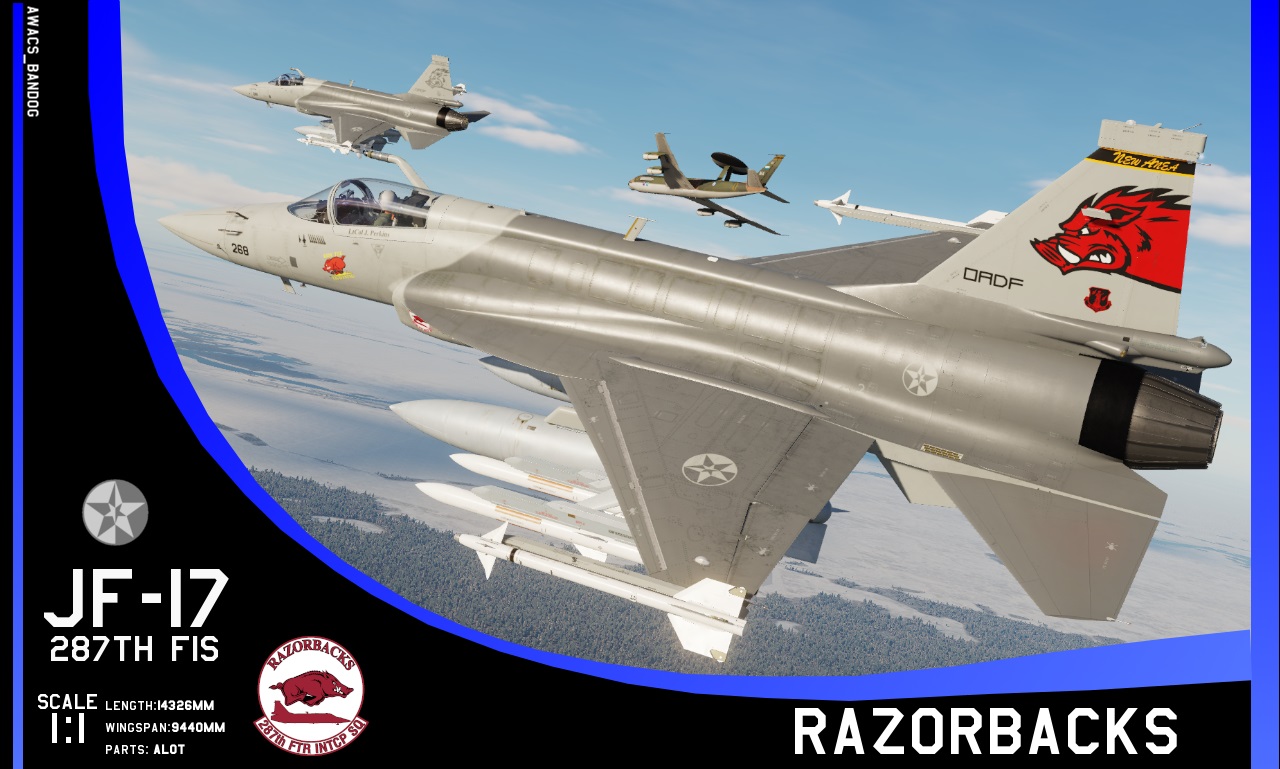 Ace Combat - 287th Fighter Intercept Squadron 'Razorbacks' New Anea Air National Guard JF-17 Pack