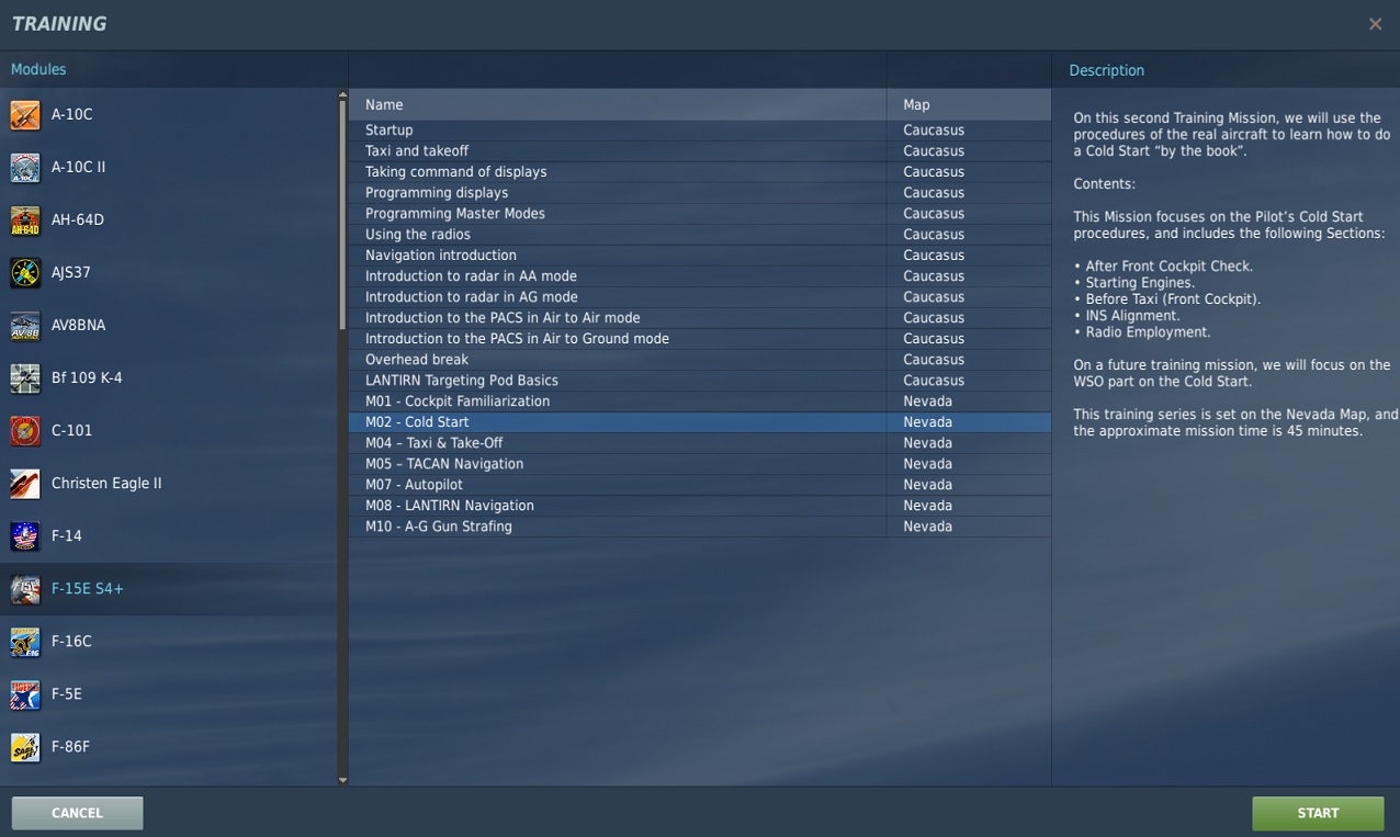 Training Missions for Razbam's F-15E Strike Eagle