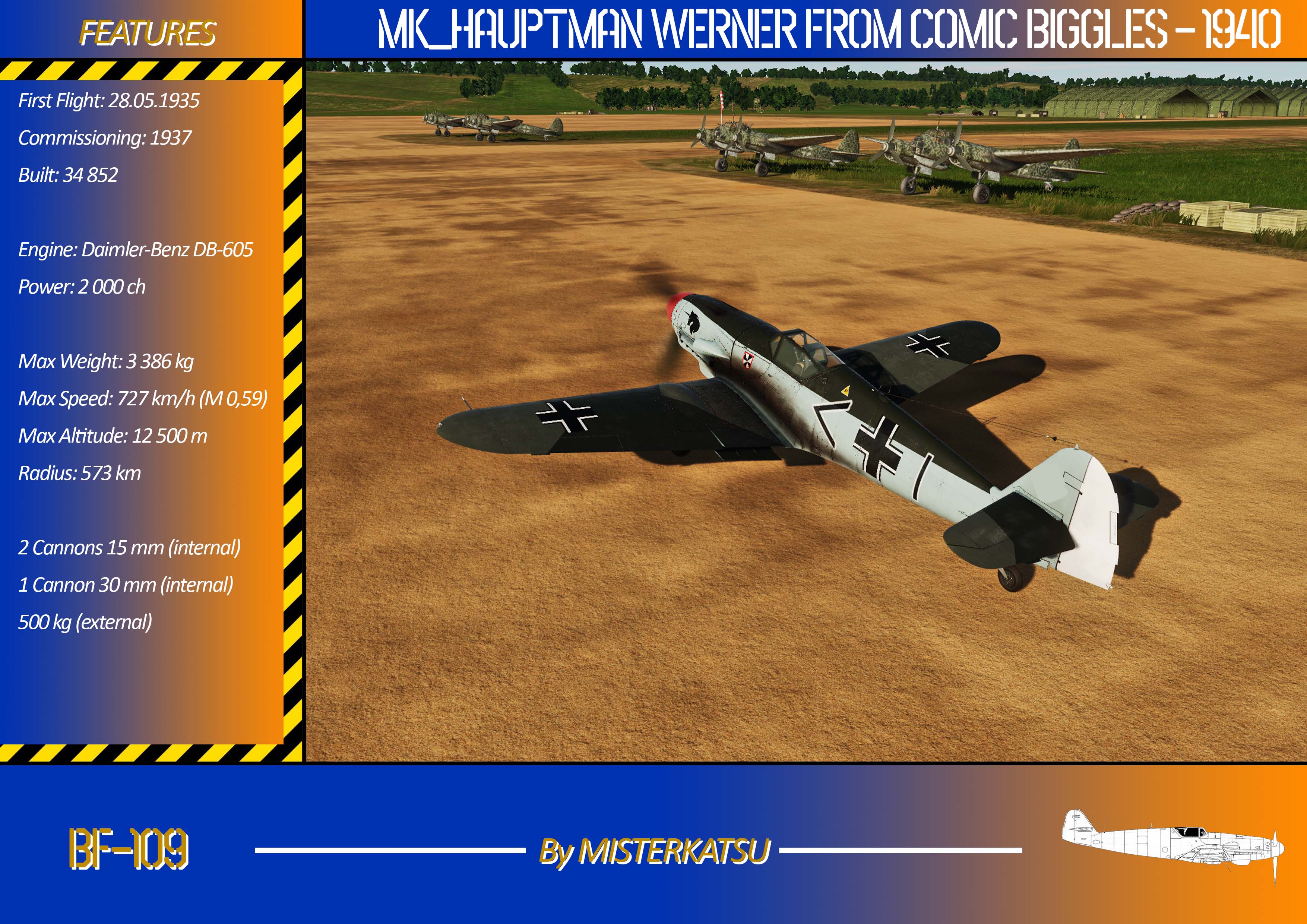 BF-109 HAUPTMAN WERNER FROM COMIC BIGGLES - 1940 (FICTIONNAL)