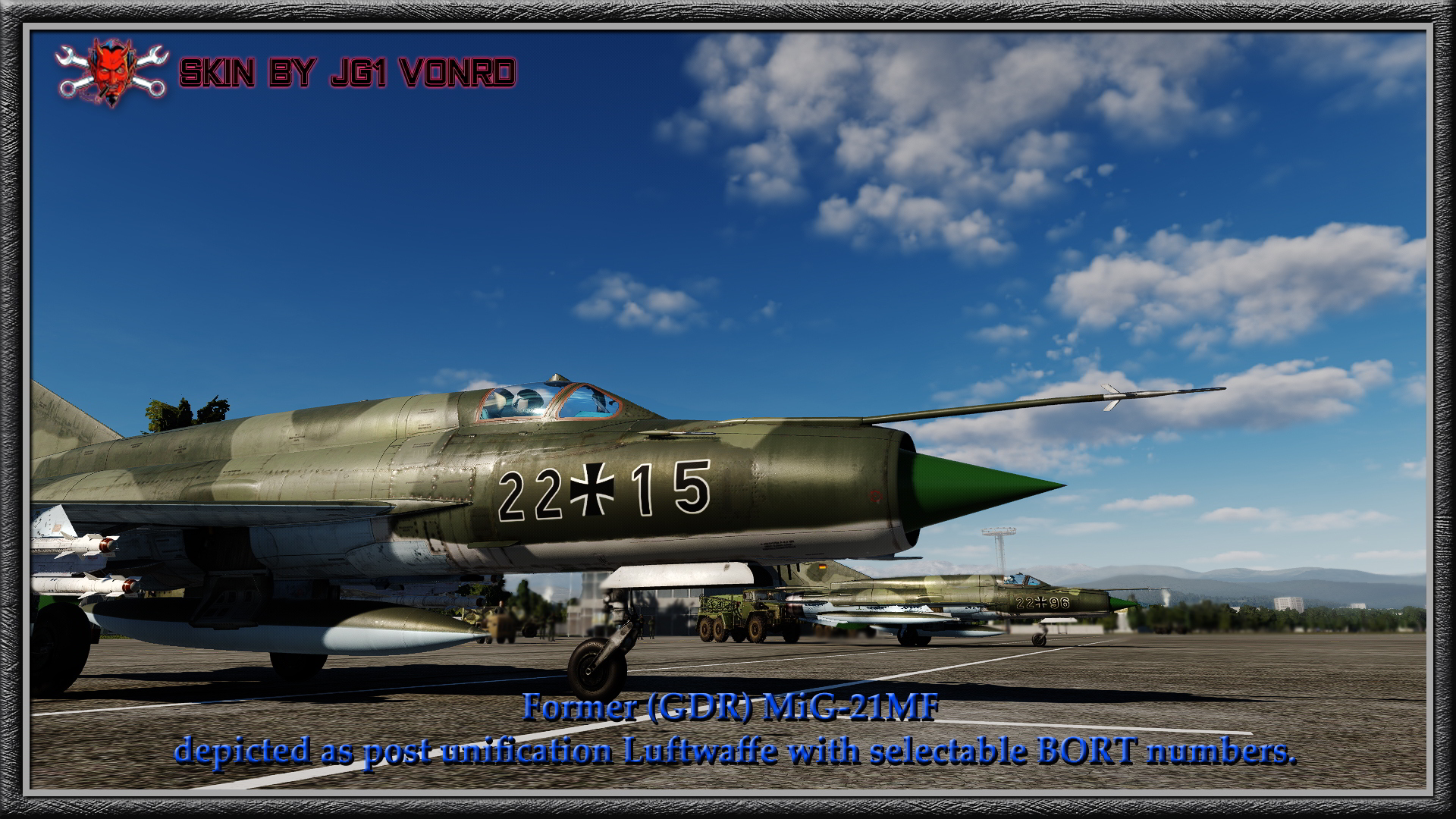 Post Germany unification MiG-21 with selectable Bort numbers - Green Camo