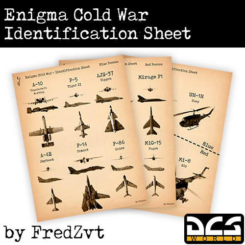 Enigma Cold War Server Identification Sheets Kneeboards
