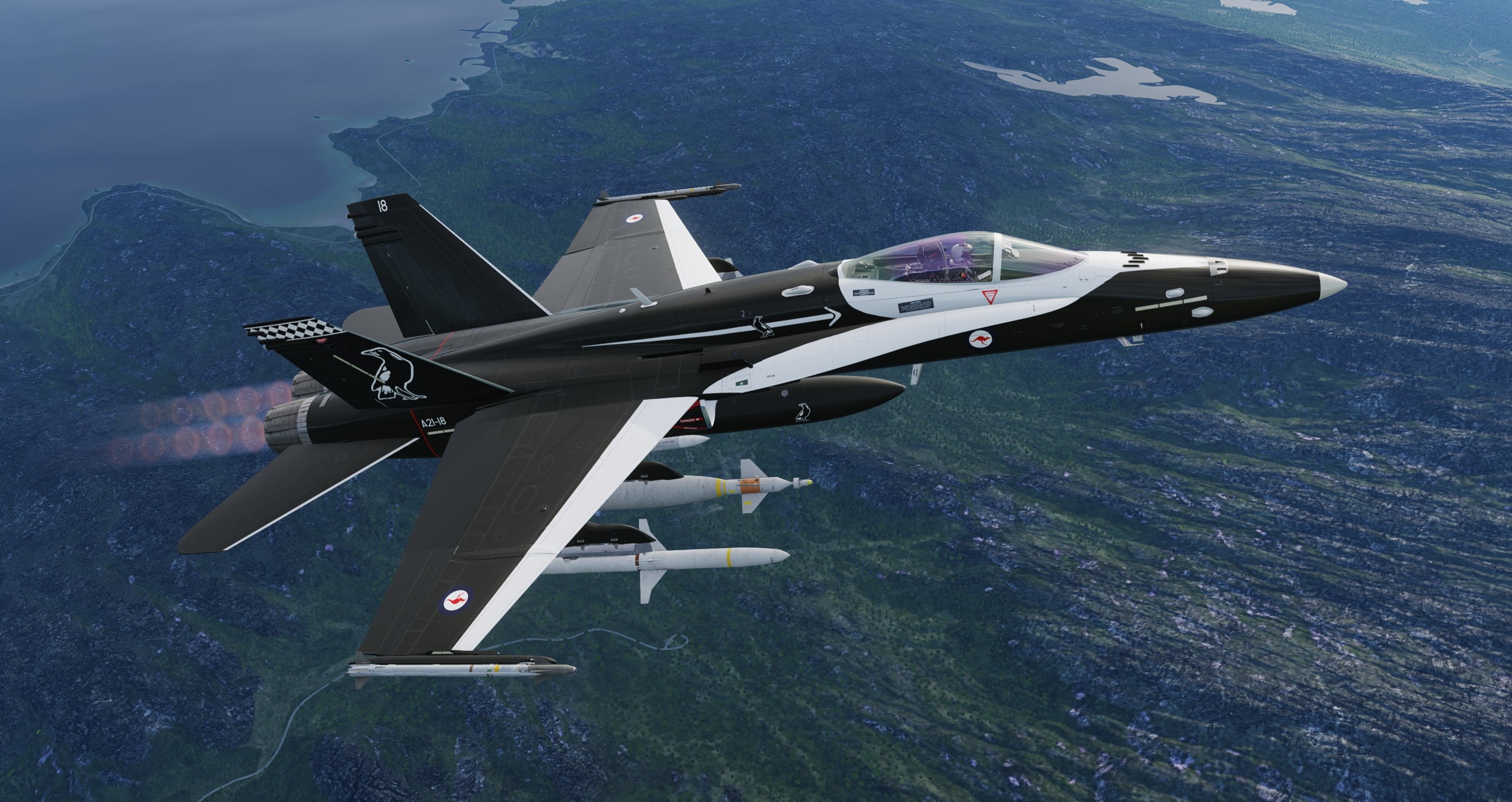 FA-18C - RAAF 75 Sqn - Magpie Livery 2022 (incl RNZAF adaptation)