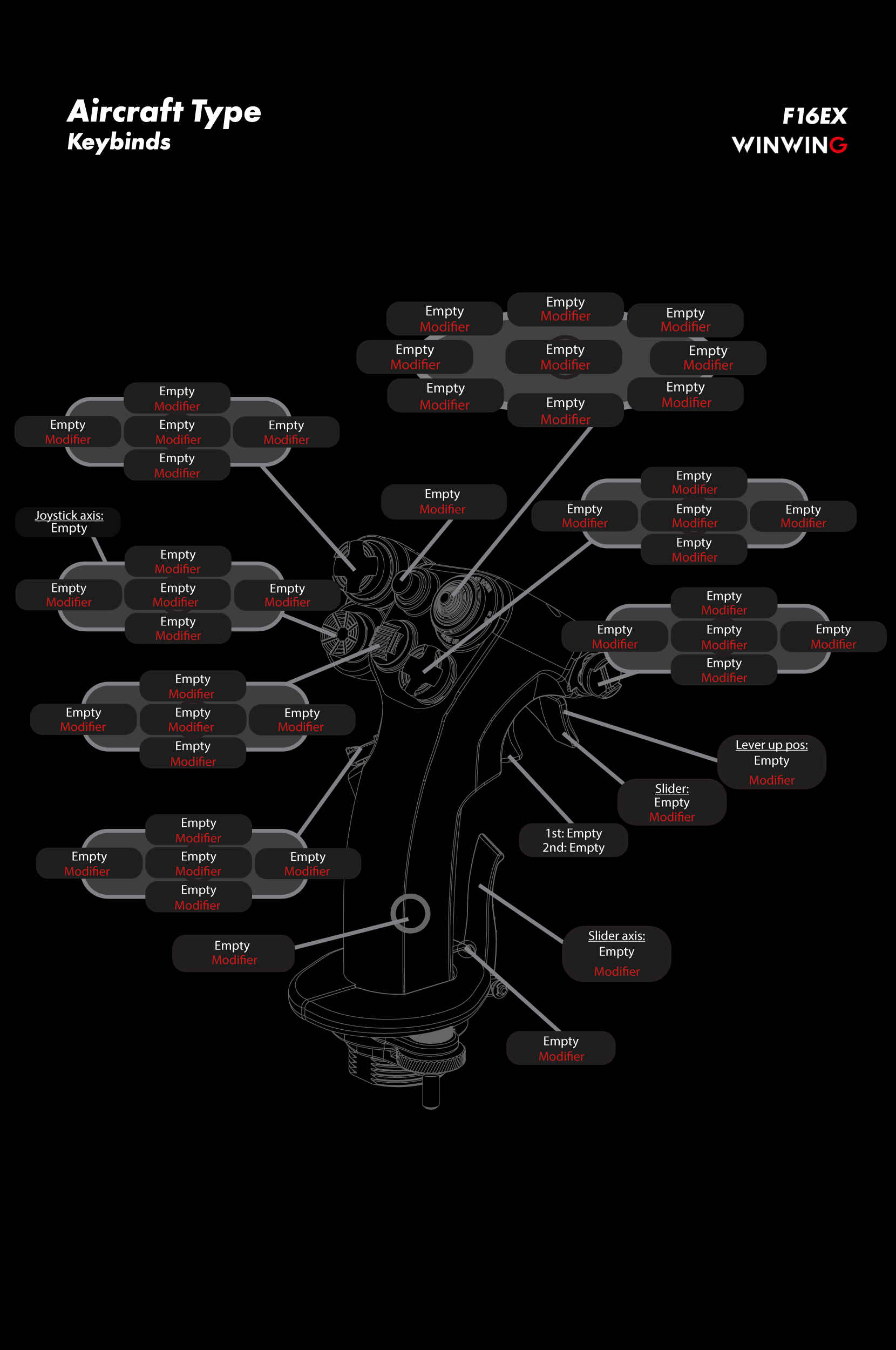 Winwing ViperAce EX (shaker kit) joystick grip - Button Mapping and kneeboard