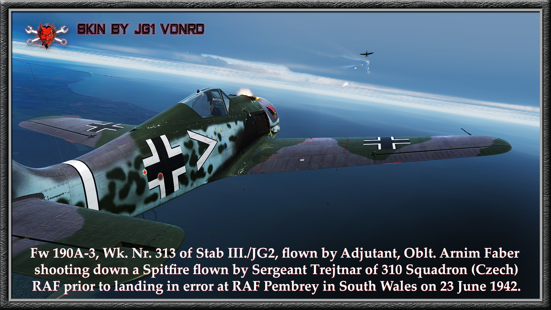 Fw190A-3_Oblt, A. Faber, pre and post capture, Wales 1942