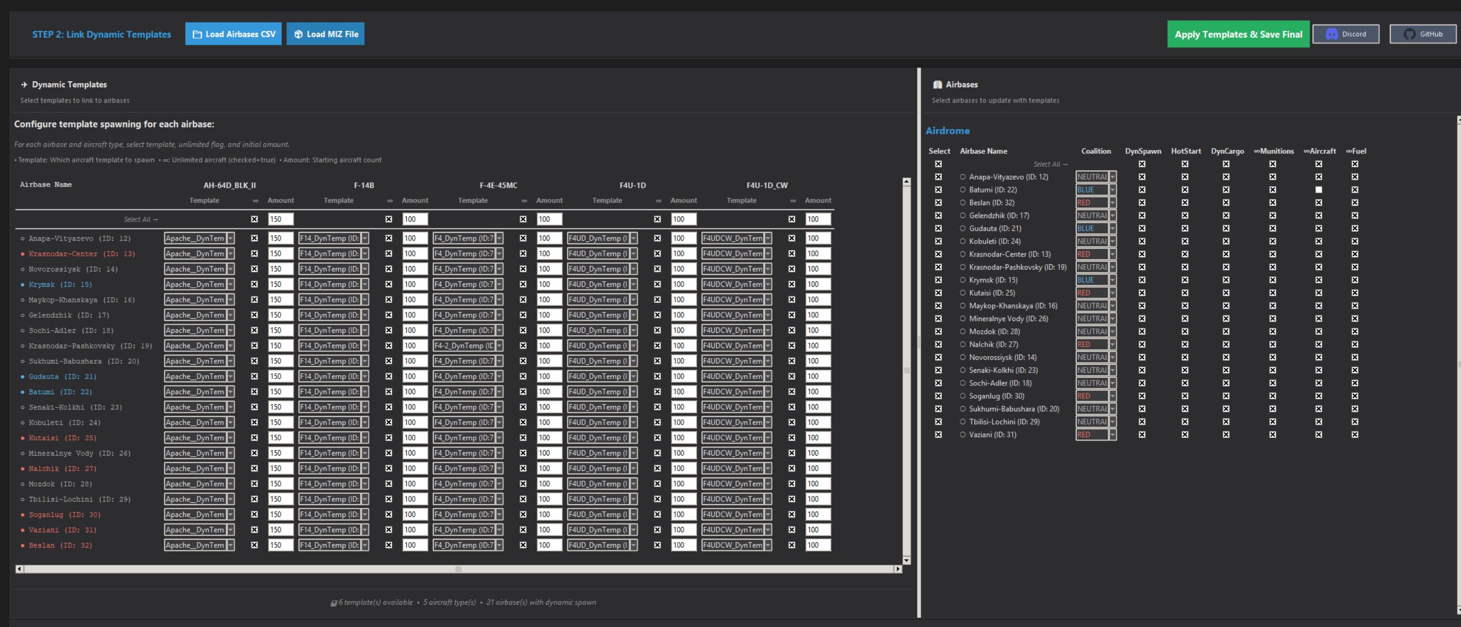 DCS: Airbase Dynamic Spawn set up & Aircraft Dynamic Template Manager