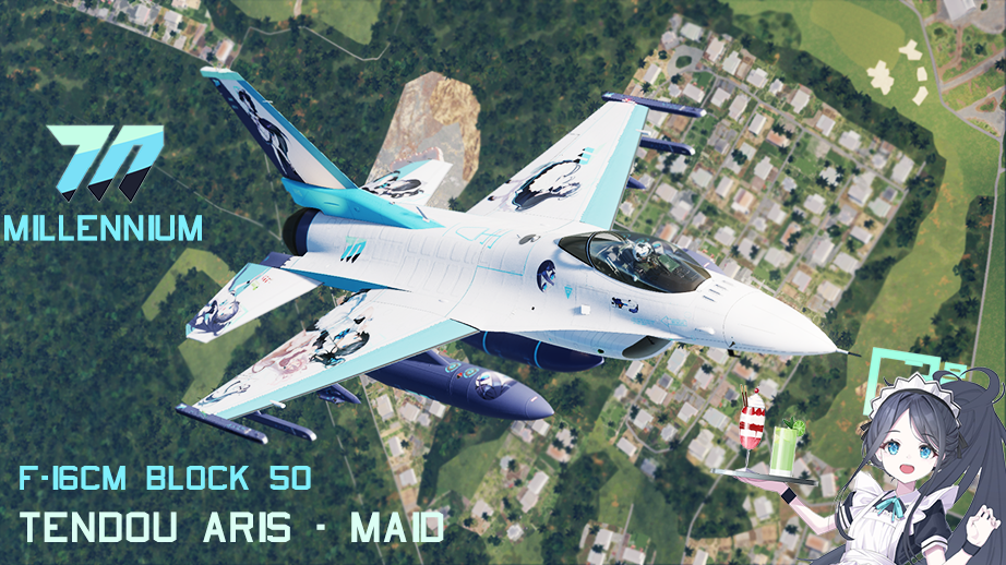 F-16CM bl.50 Tendou Aris Maid Ver (Blue Archive) Livery