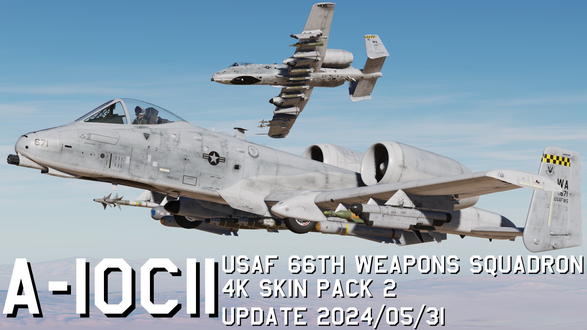 A-10C II  USAF 66th Weapons Squadron 4K Skin Pack 2 update 2024/05/31