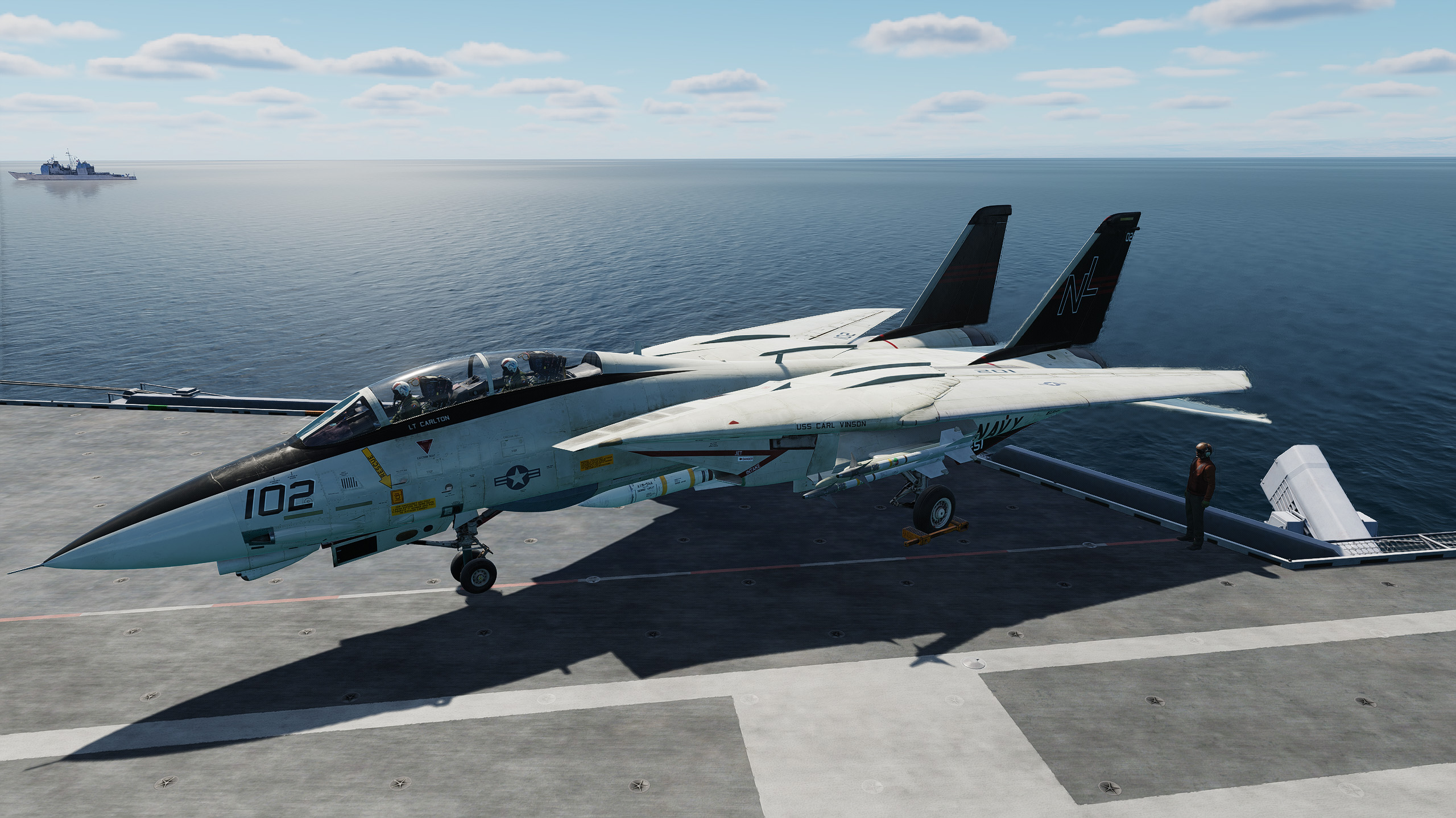 F-14A NL102, NL106 and NL107 of VF-51, USS Carl Vinson, 1983