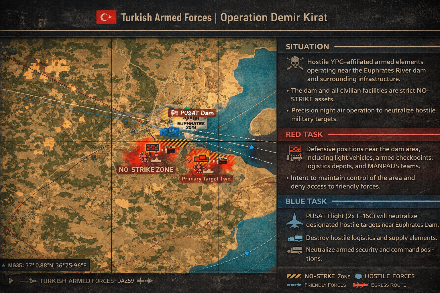 Turkish Armed Forces | Operation Demir Kırat | 2 Player ( F-16C Strike Package)