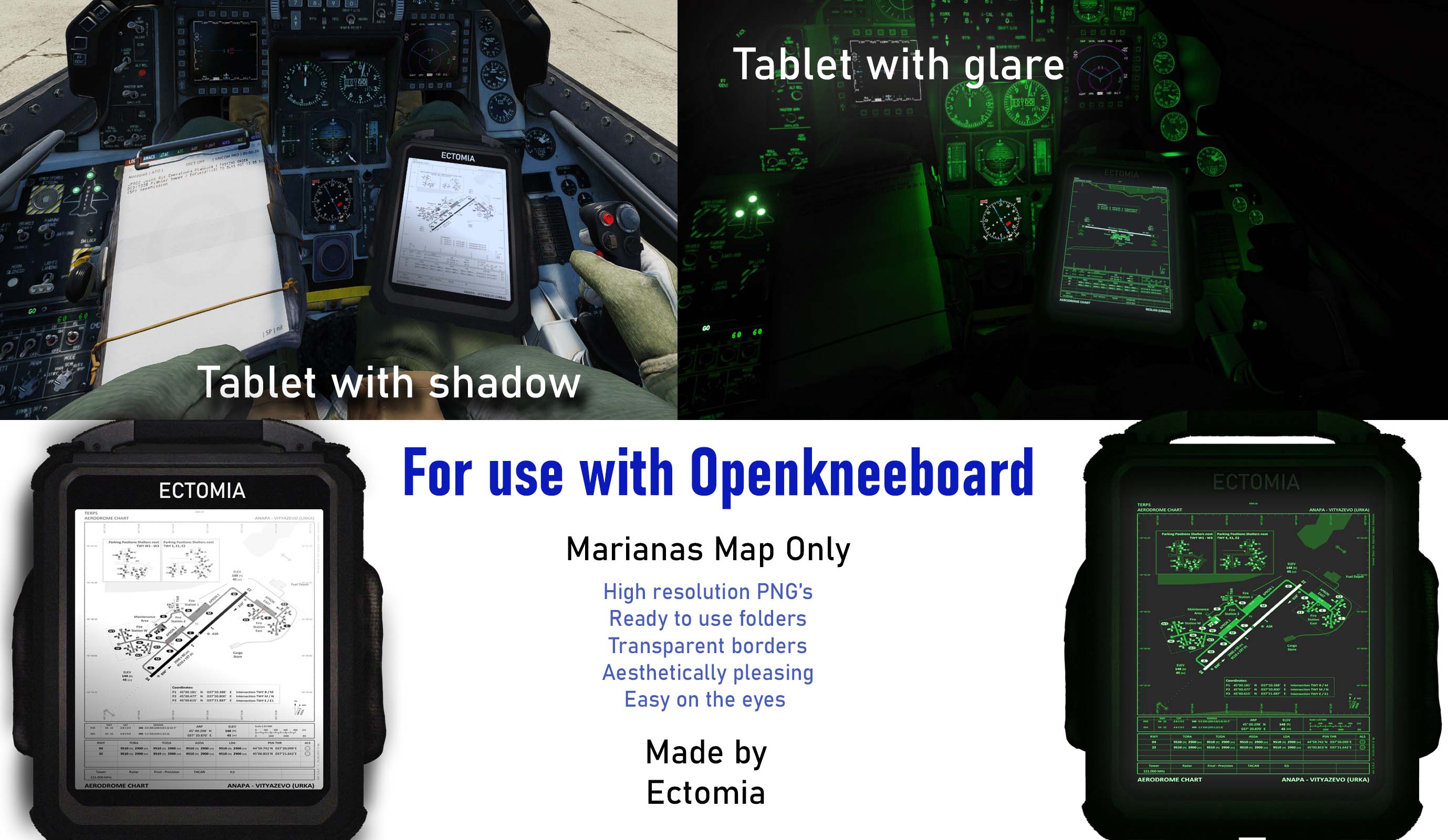 Open Kneeboard Tablet Style Airfield Data for Marianas Map