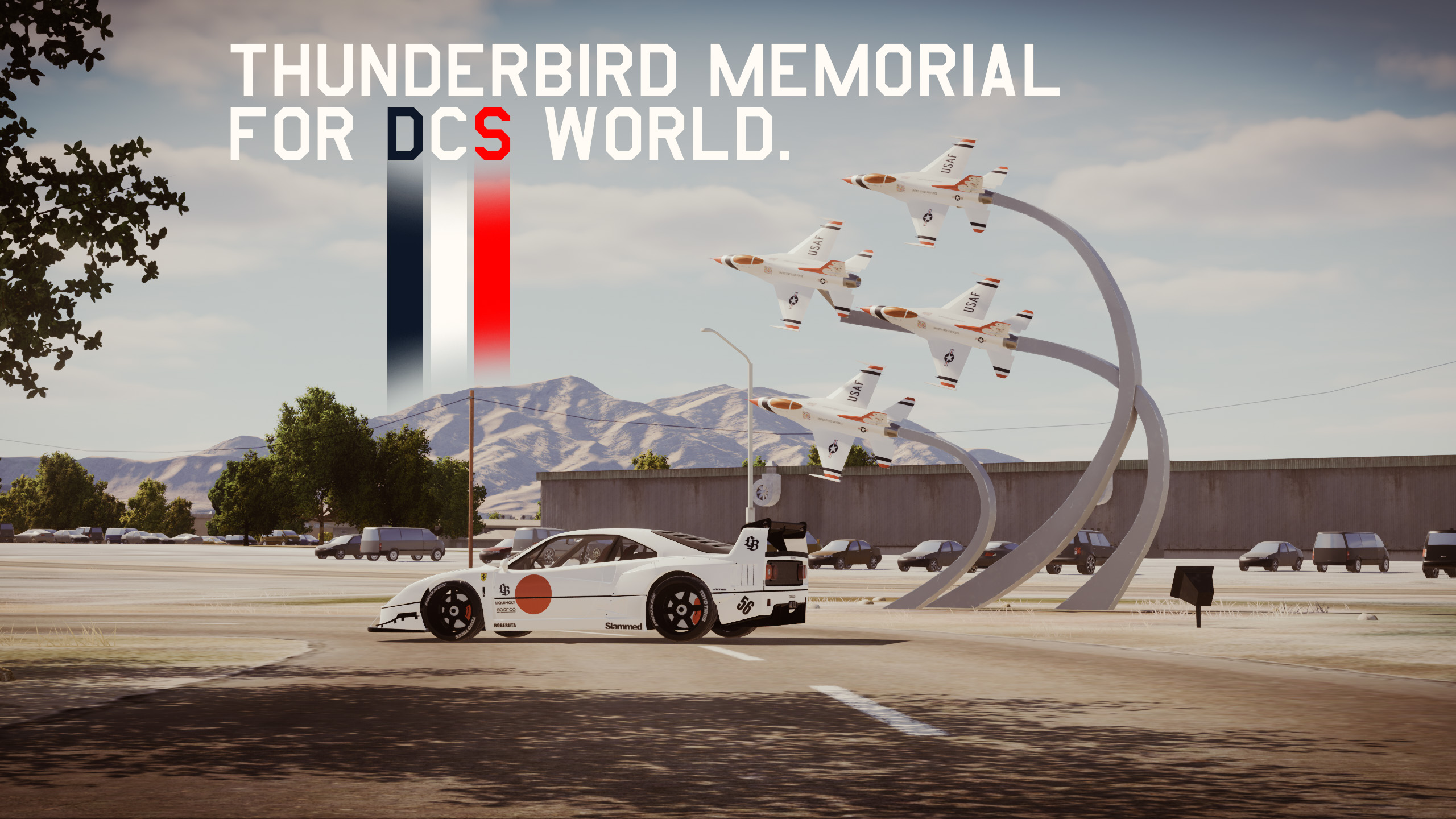 Thunderbirds Memorial F-16 statue