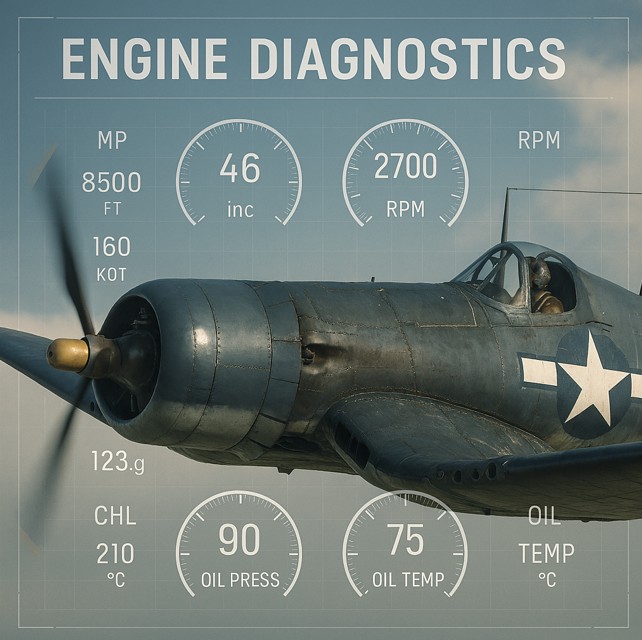 F4U Corsair Real-Time Engine Diagnostics Data