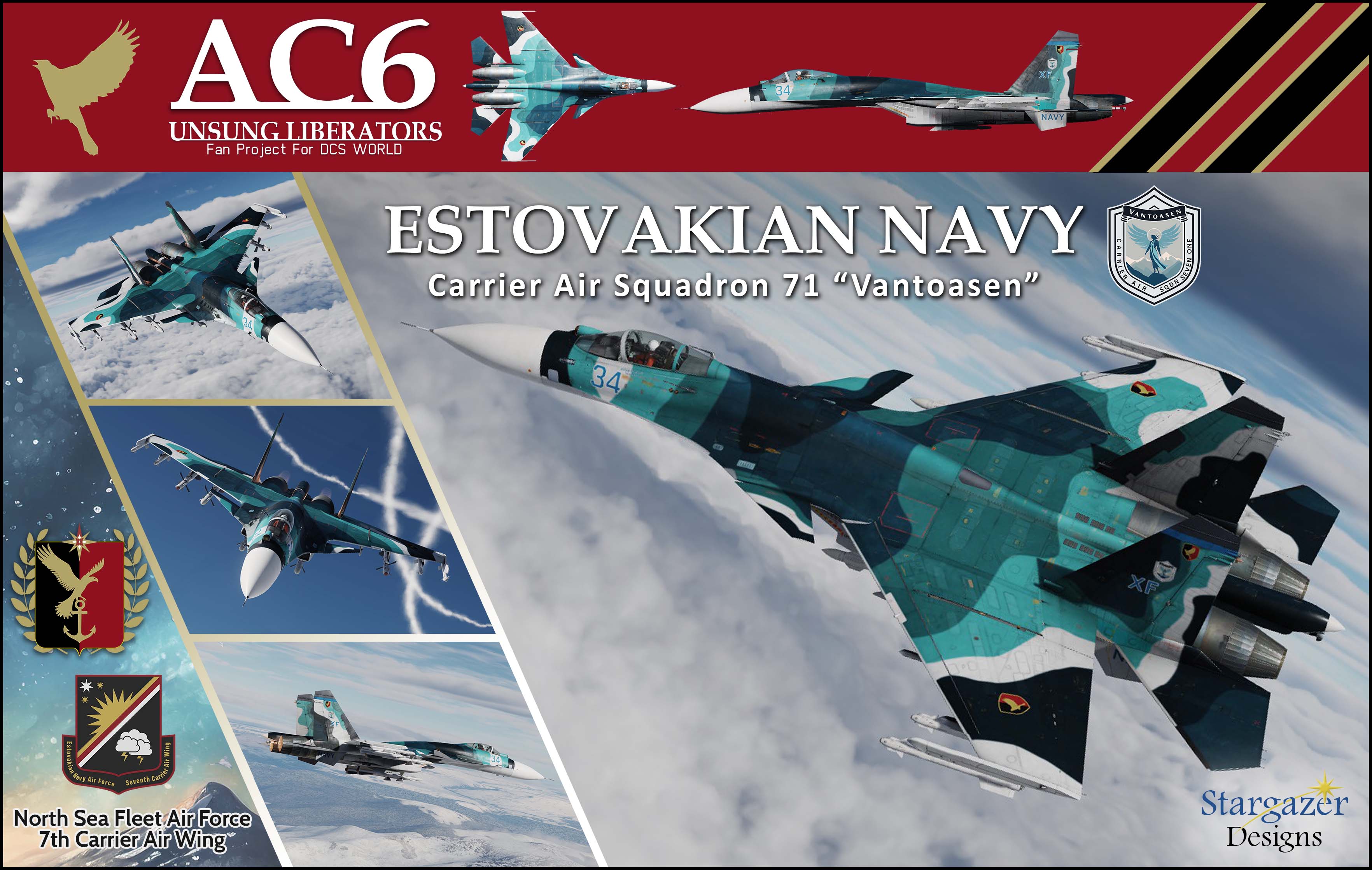 Estovakian Navy Carrier Air Squadron 71 "Vantoasen" Su-33 Flanker-D 