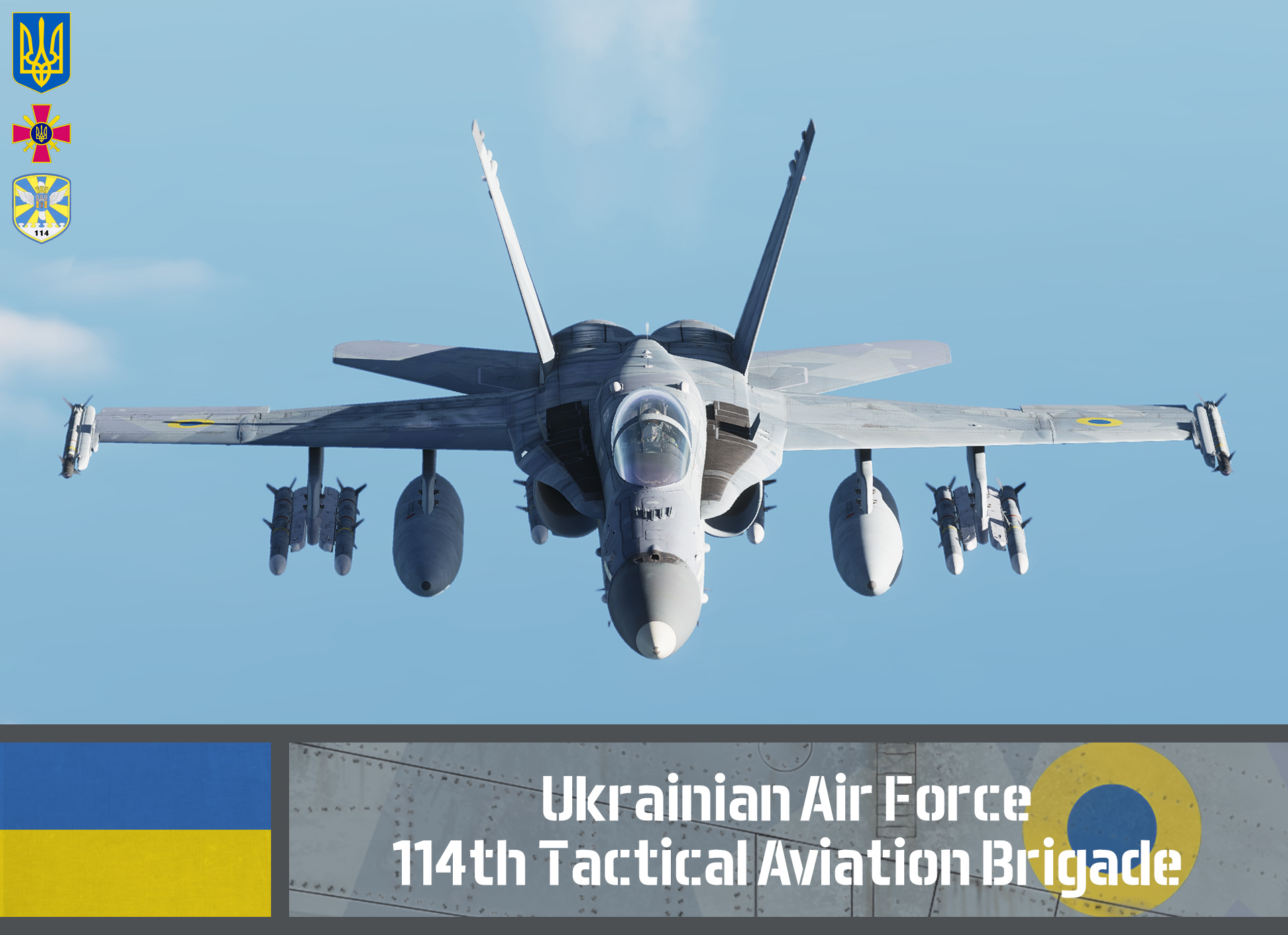CF-18A - 114th Tactical Aviation Brigade, Low-Viz Splinter | Ukraine (8k, Fictional)