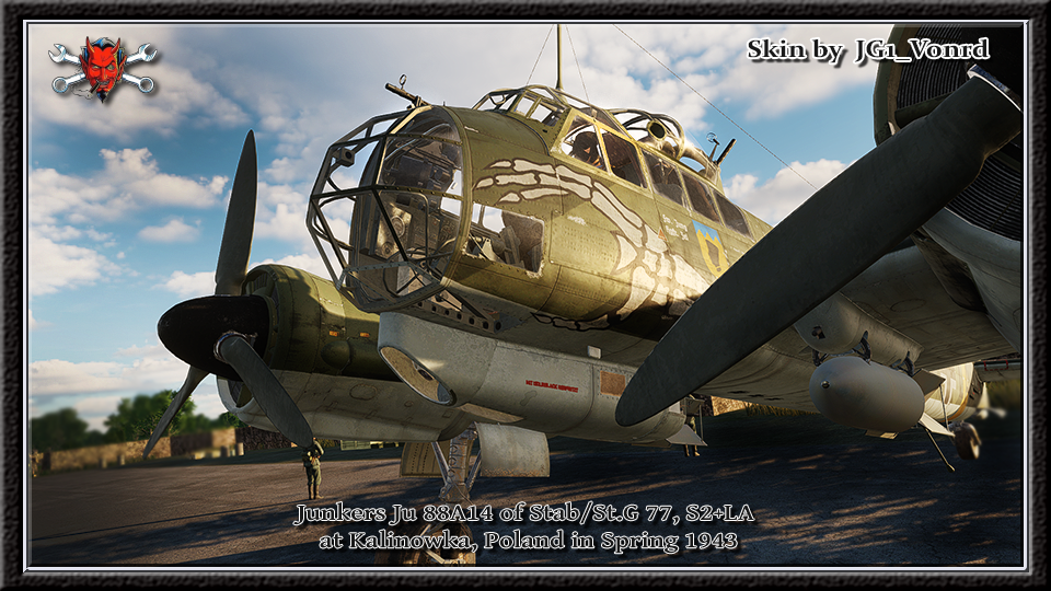 Junkers Ju 88A4 StG77, S2+LA, Kalinowka, PL, 1943 (Totenhand)