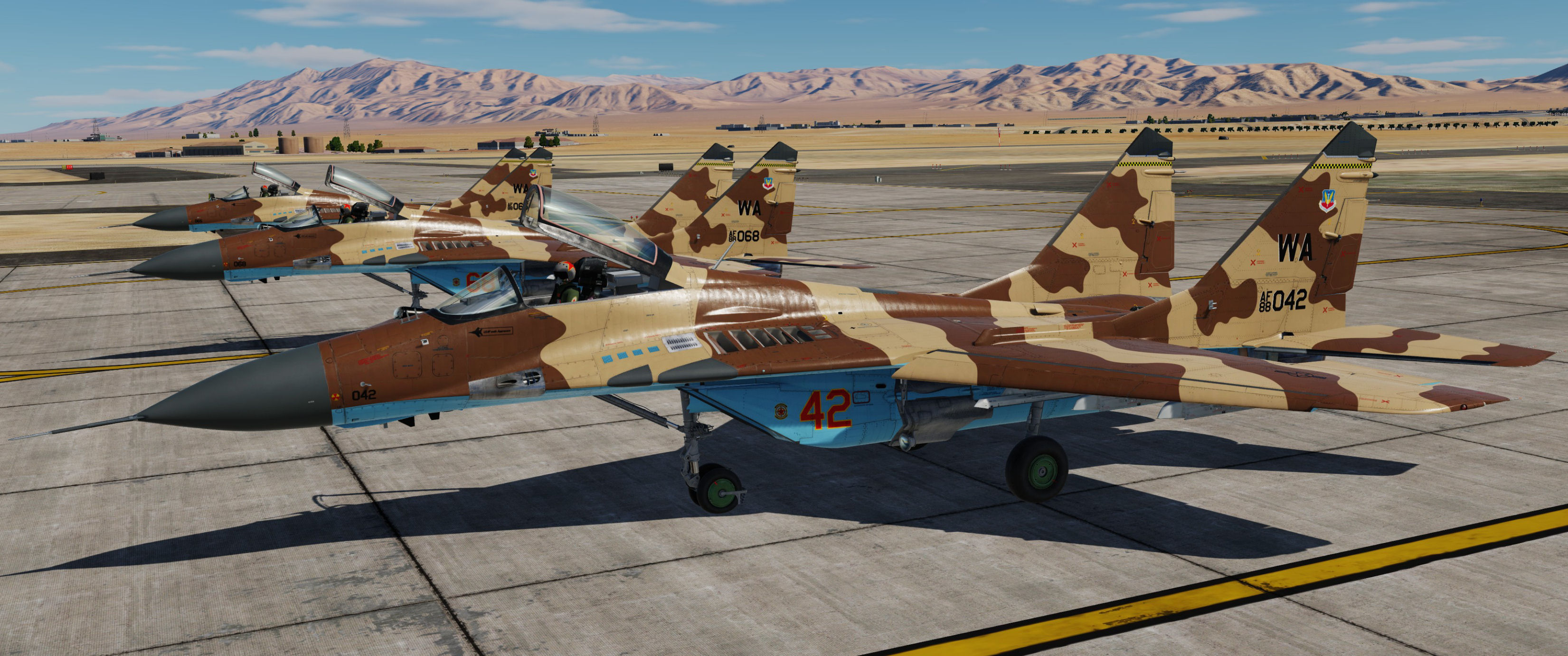 Fictional 64th Aggressor Sqn Mig29A 4x Skinpack Dessert-Brown version 2 with Blue Bottum