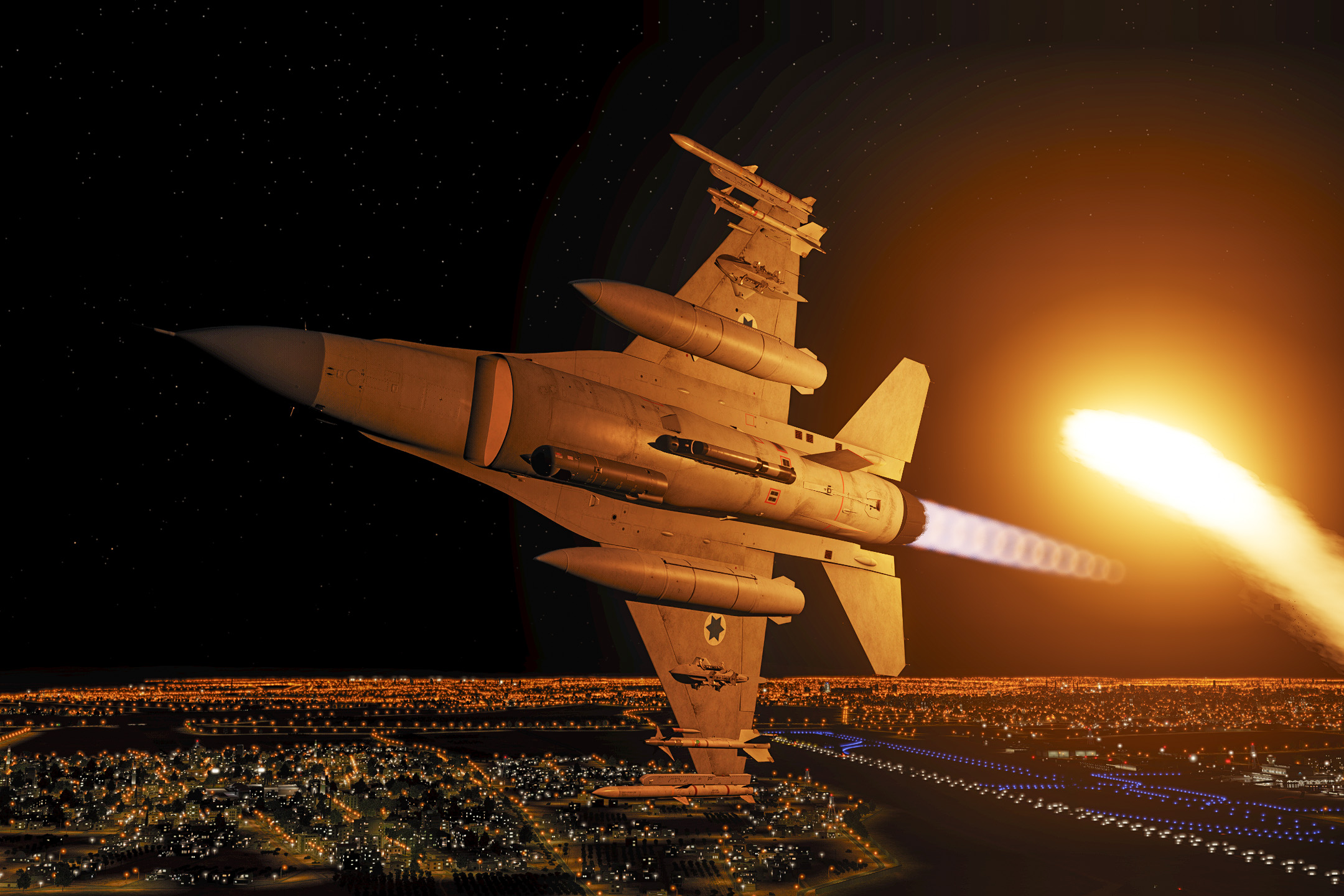 Operation Iron Hail - Night time runway strike (F-16 version)