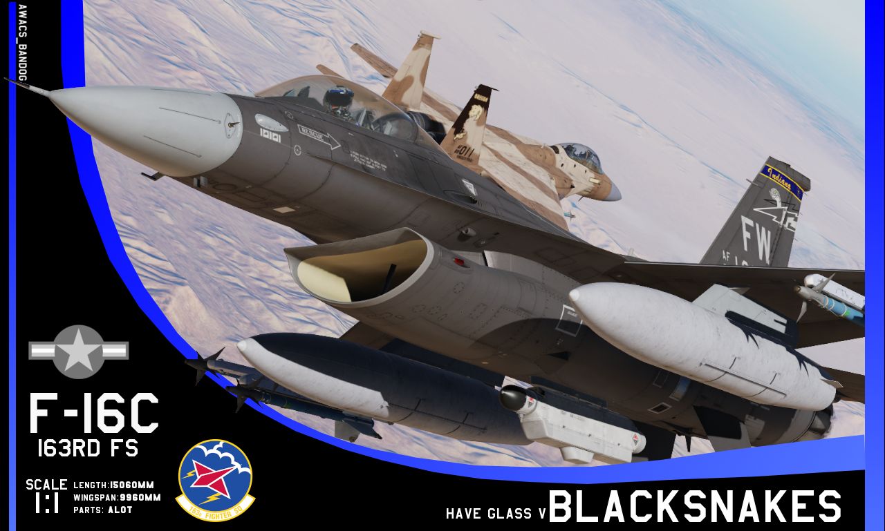 163rd Fighter Squadron ‘Blacksnakes’ F-16C HaveGlass