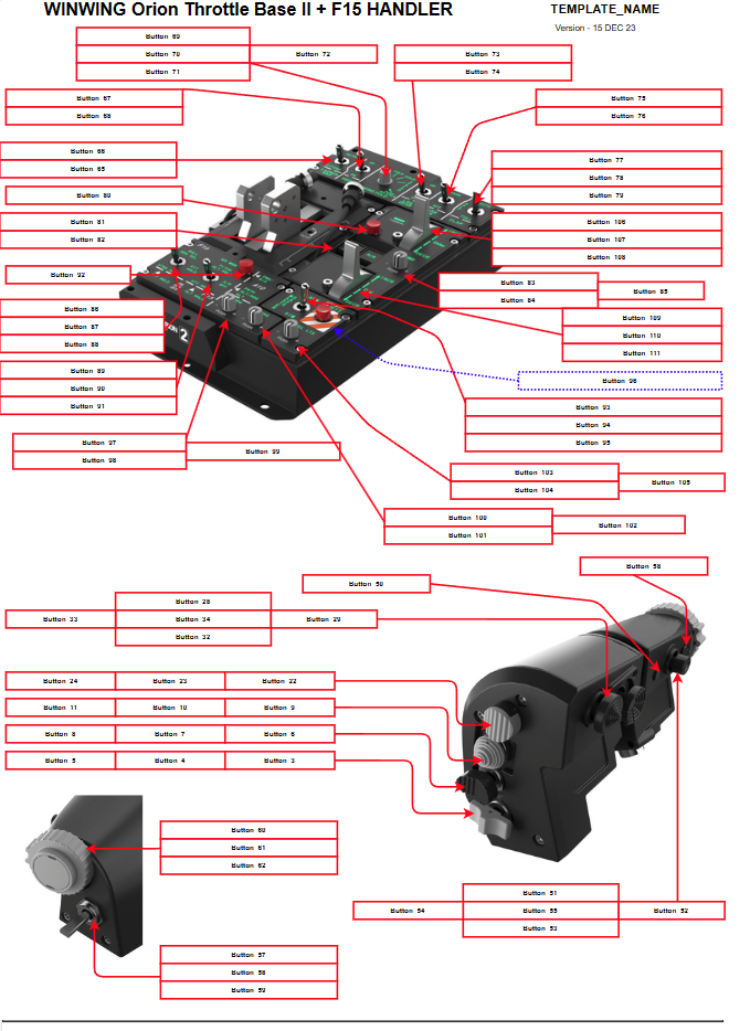 Joystick Diagrams for WINWING Orion 2 F15 throtle and F16 Joystick