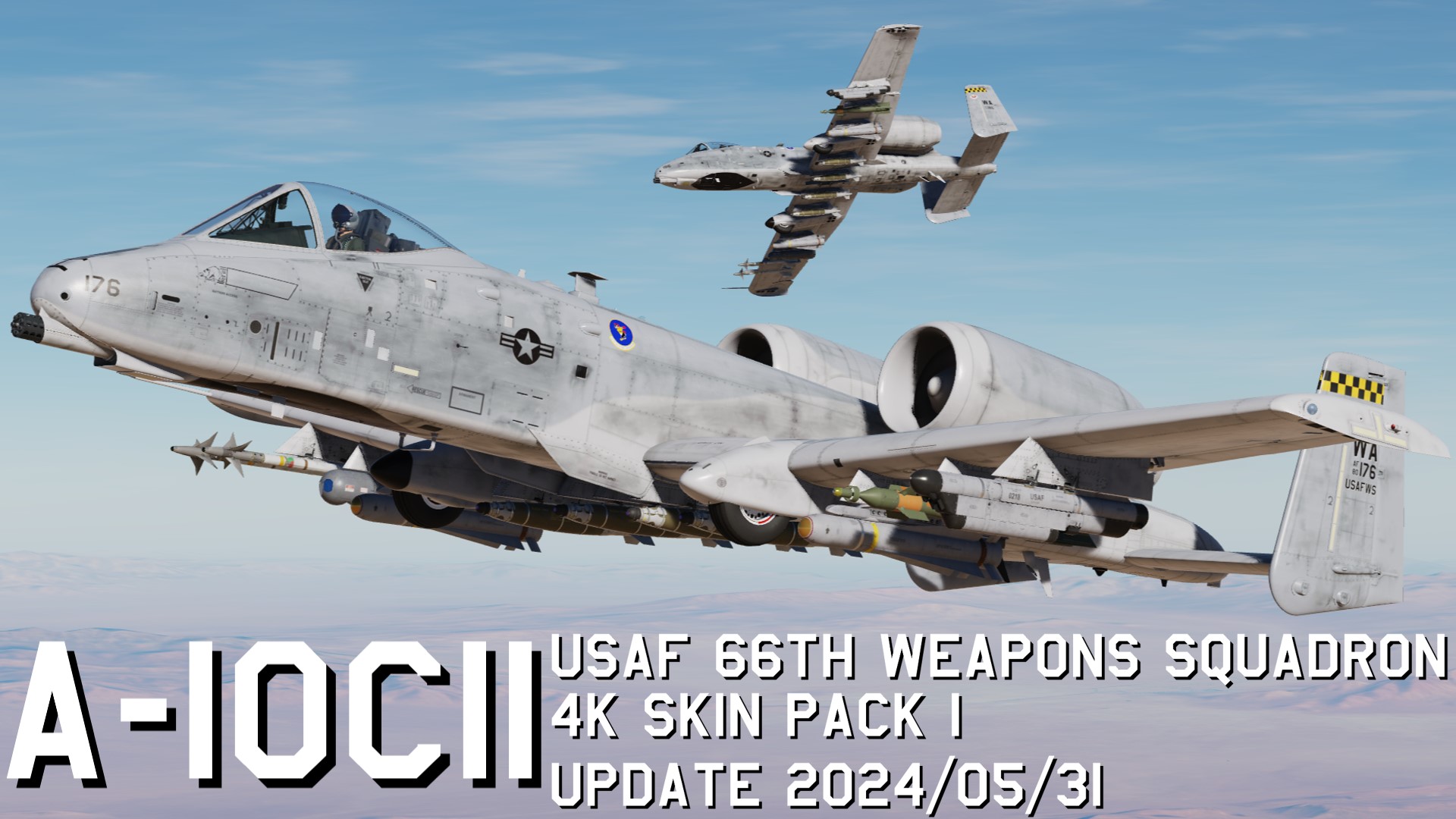 A-10C II  USAF 66th Weapons Squadron 4K Skin Pack 1 update 2024/05/31