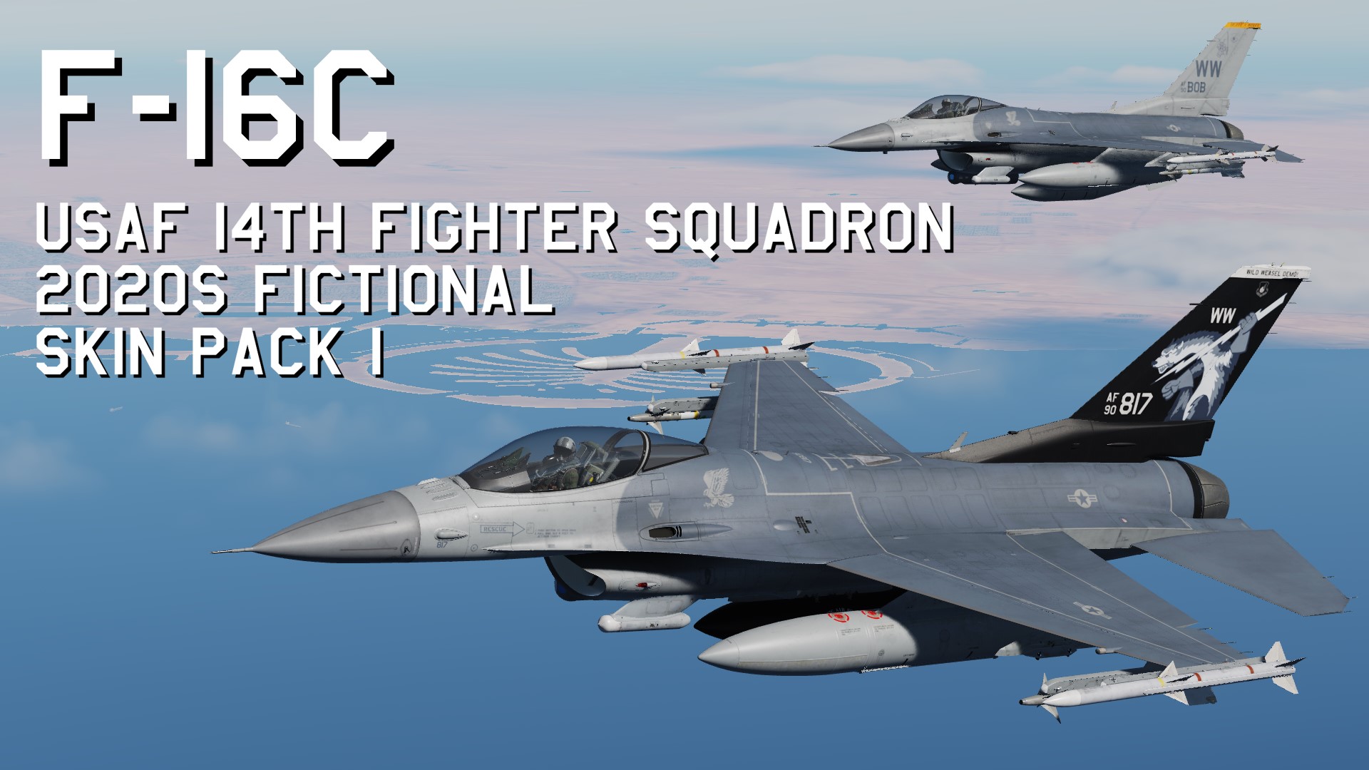 F-16C USAF 14th Fighter Squadron 2020s fictional Skin Pack 1