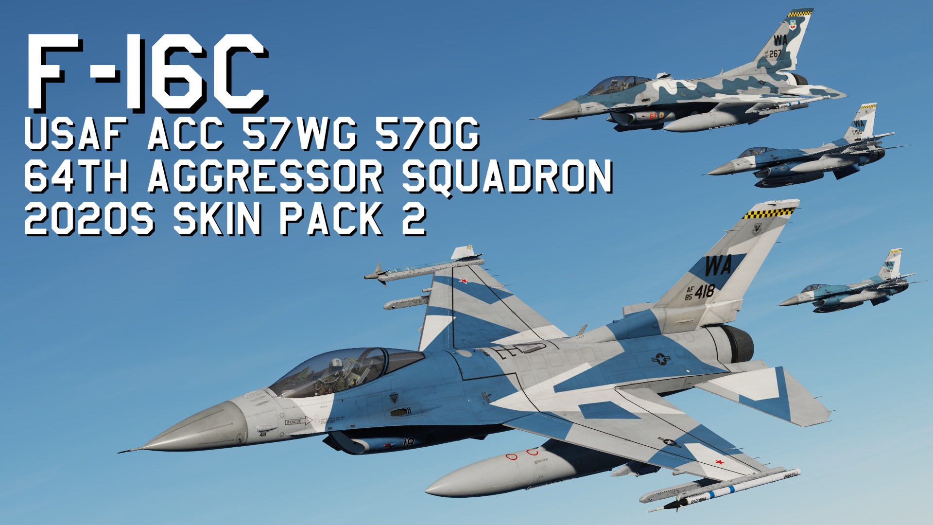 USAF ACC F-16C 57WG 57OG 64AGRS 2020s Skin Pack 2