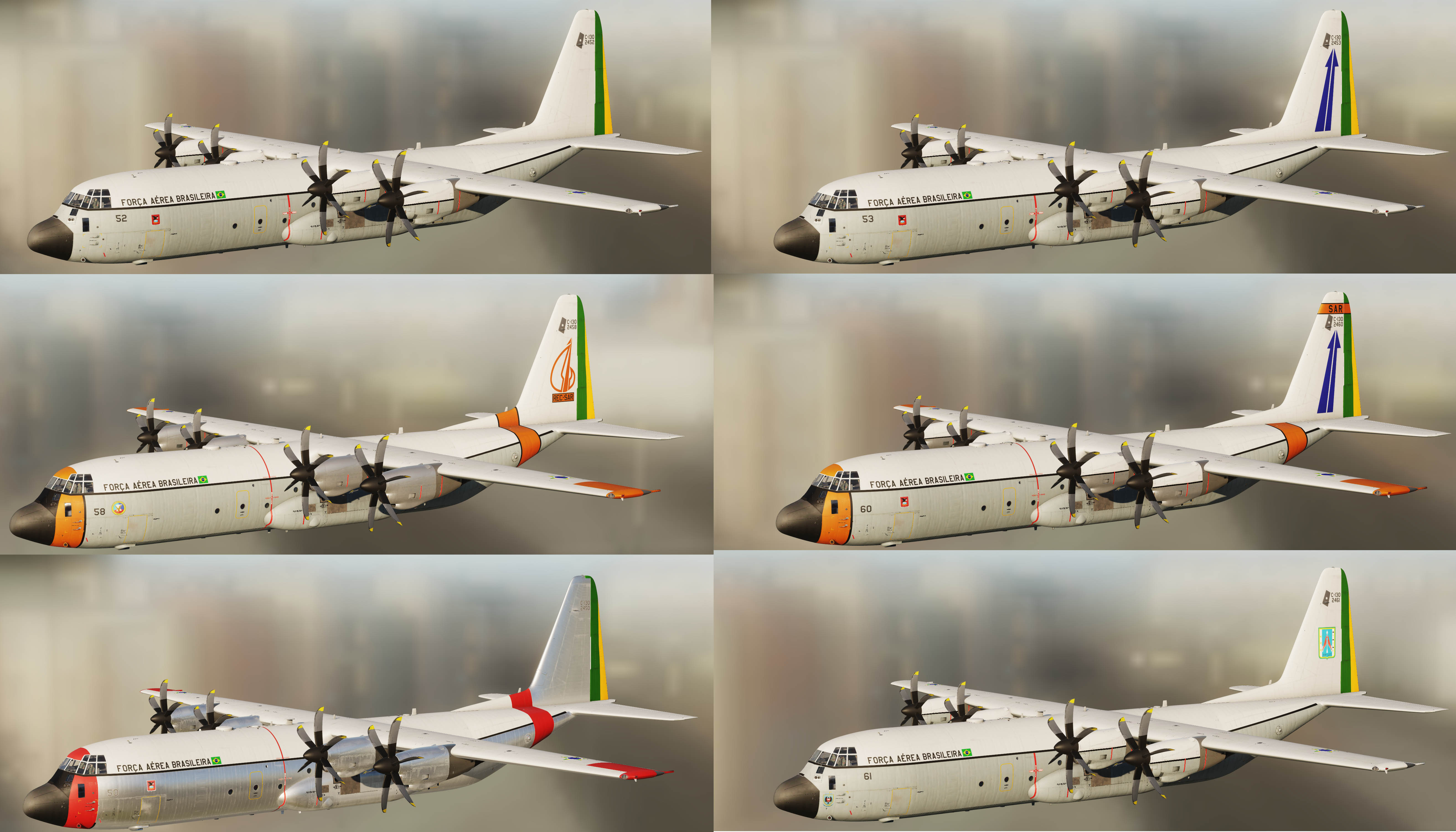 Brazilian Air Force C-130 Package (White and metal) (V1.0.0)