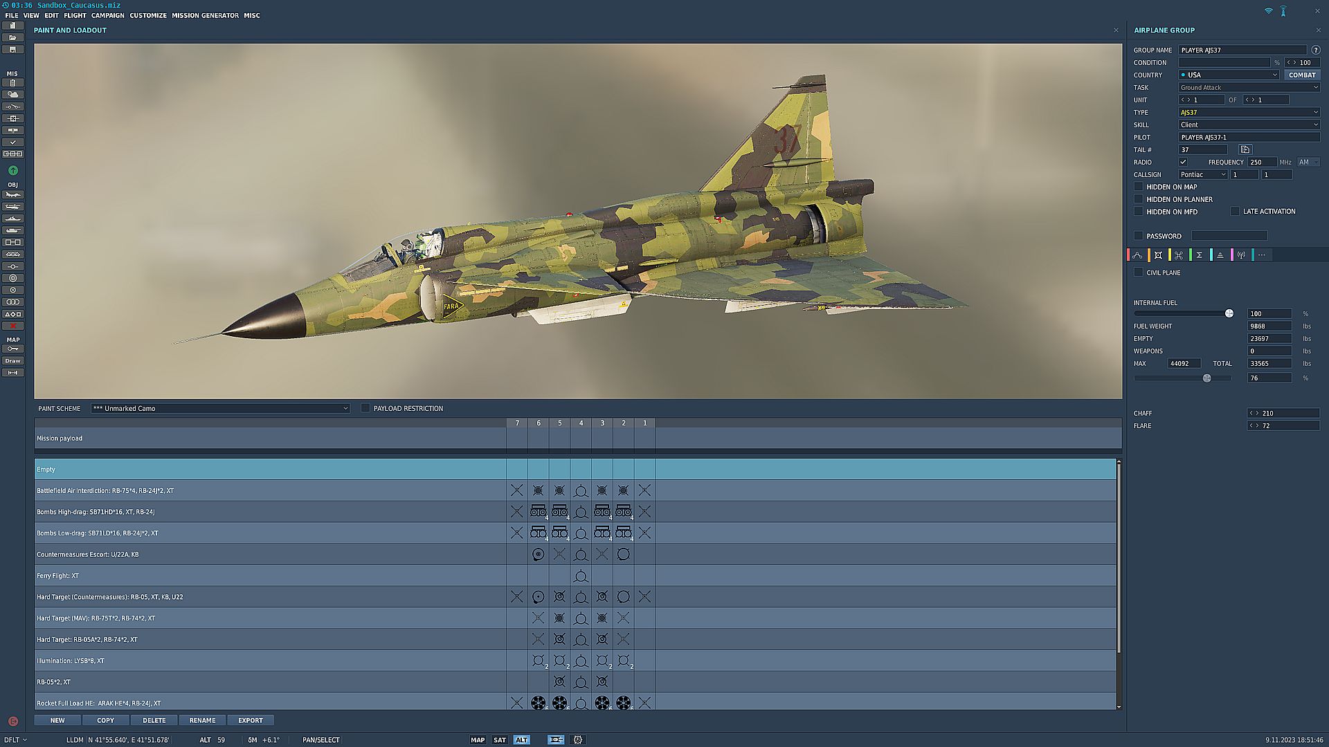 Unmarked liveries for AJS37, F-5E, MiG-19, MiG-21