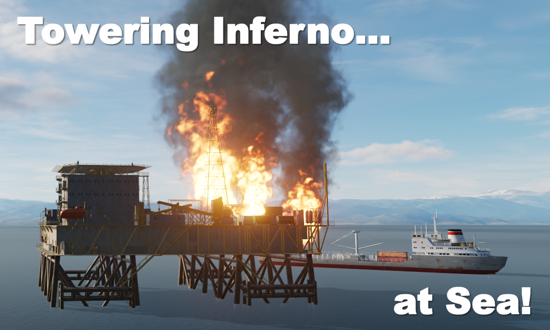 Towering Inferno At Sea [Helicopter Rescue: UH-1, Mi-8, Mi-24, CH-47, others]