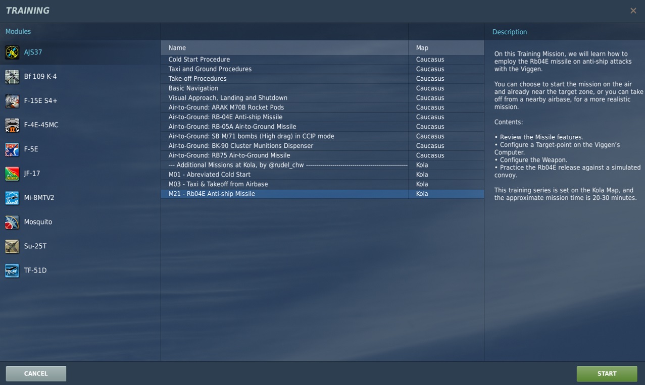 Training Missions for the Saab AJS37 Viggen - Kola Edition
