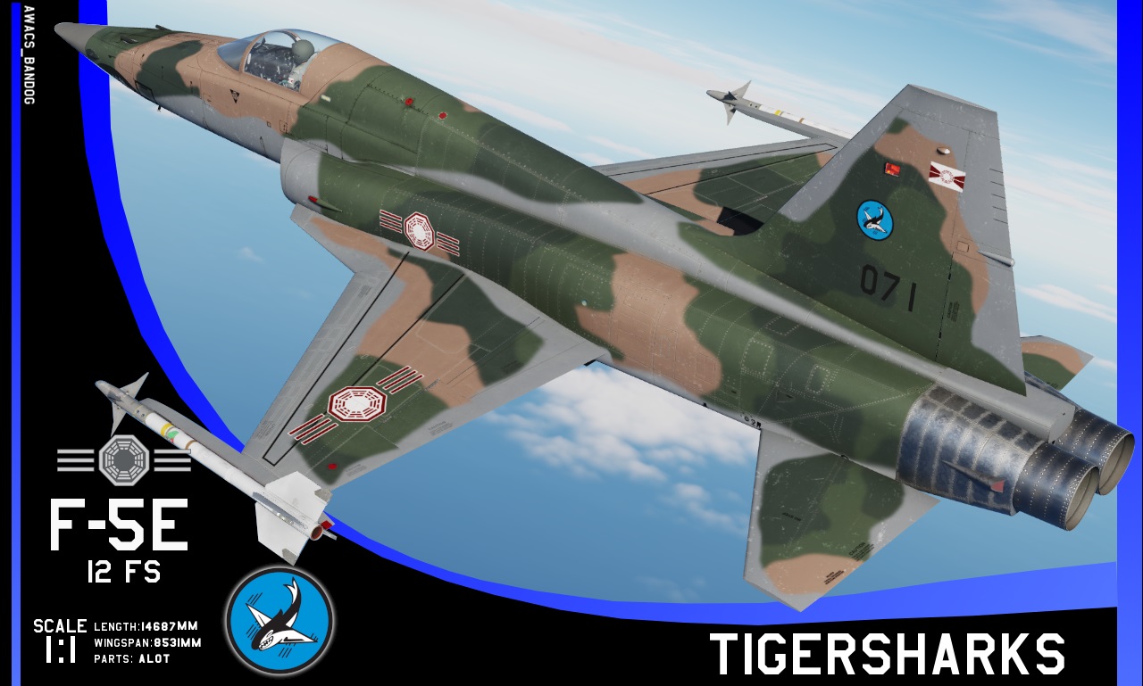 West Clavis Air Force 12th Tactical Fighter Squadron “Tigersharks” F-5E