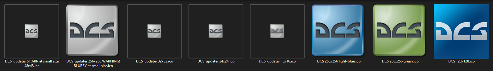 Pre-2024 DCS shortcut icons