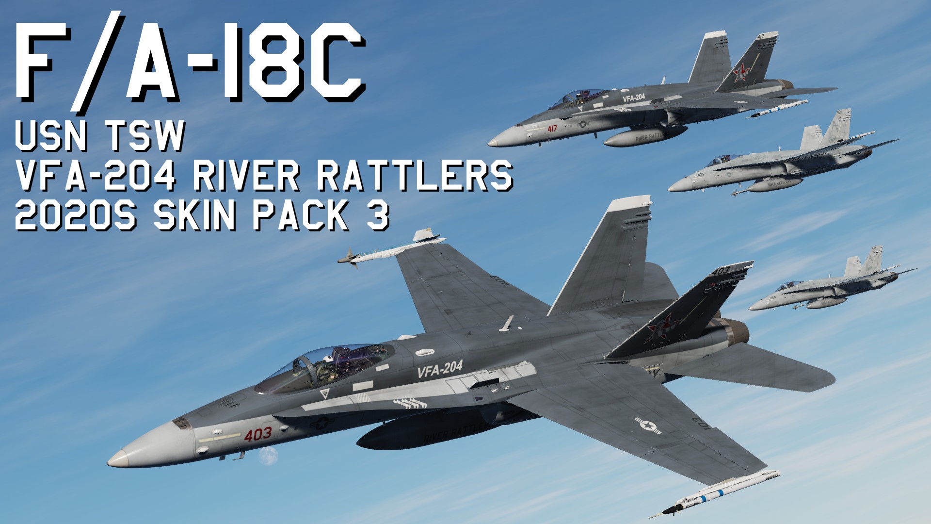 USN TSW FA-18C VFA-204 River Rattlers 2020s Skin Pack 3